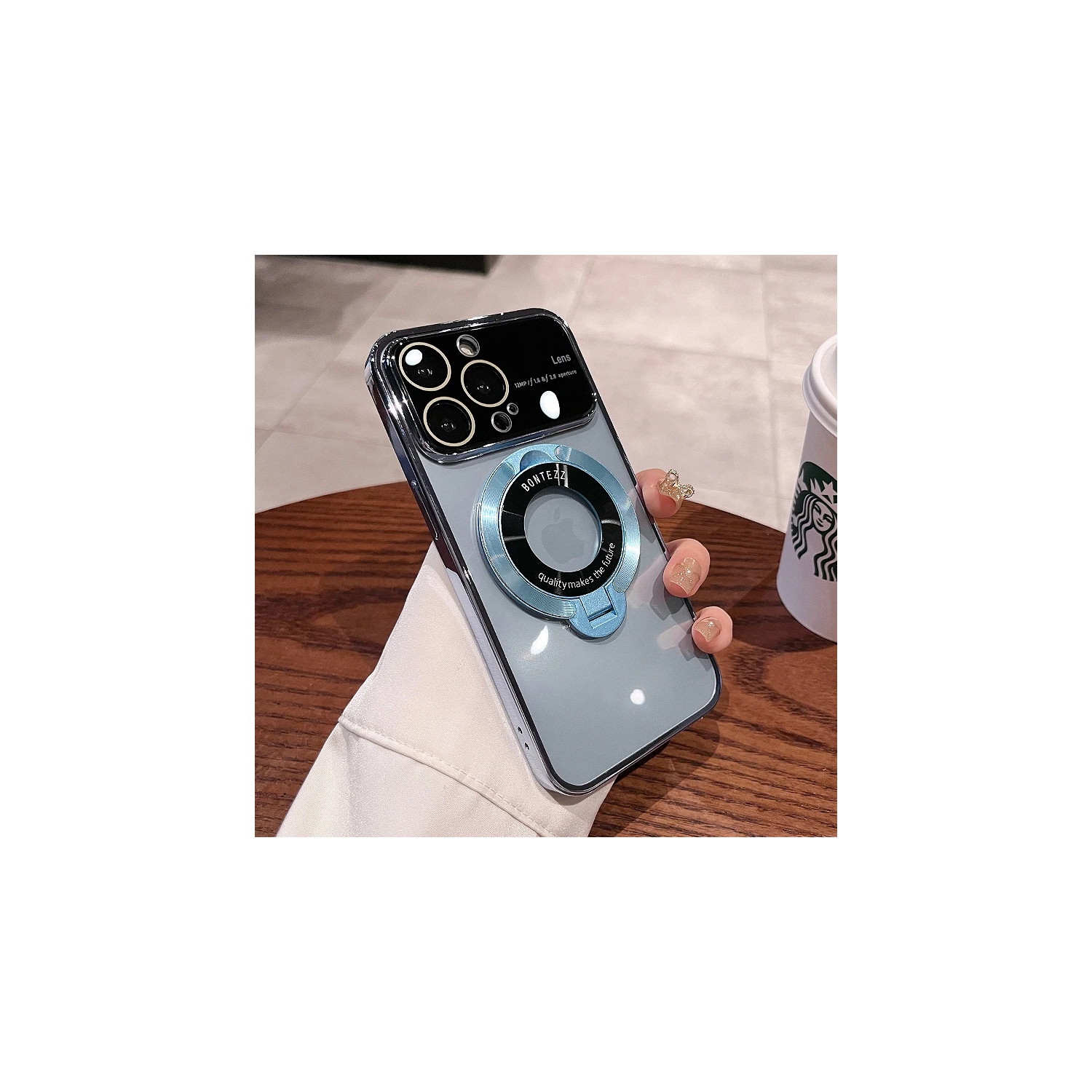 SuperShield Phone Case for iPhone 15 Pro Coridbrief Large Window Phone Case Leak Label Magnetic Bracket, Bontezz for iPhone 15 MagSafe Satad Case -