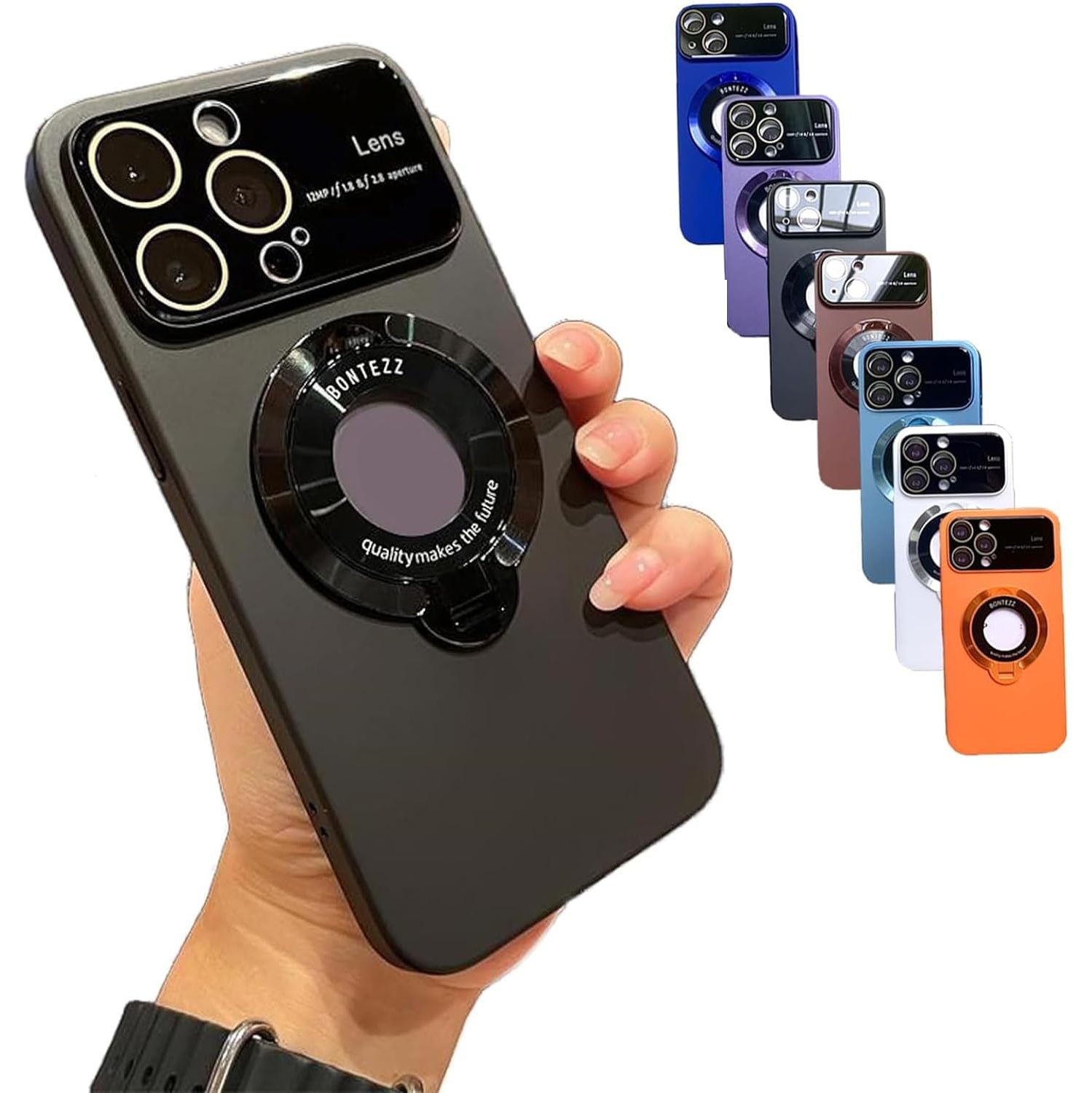 Étui de téléphone SuperShield pour iPhone 15 Pro Coridbrief Grand étui de téléphone fenêtre étiquette de fuite Support magnétique, Bontezz pour étui