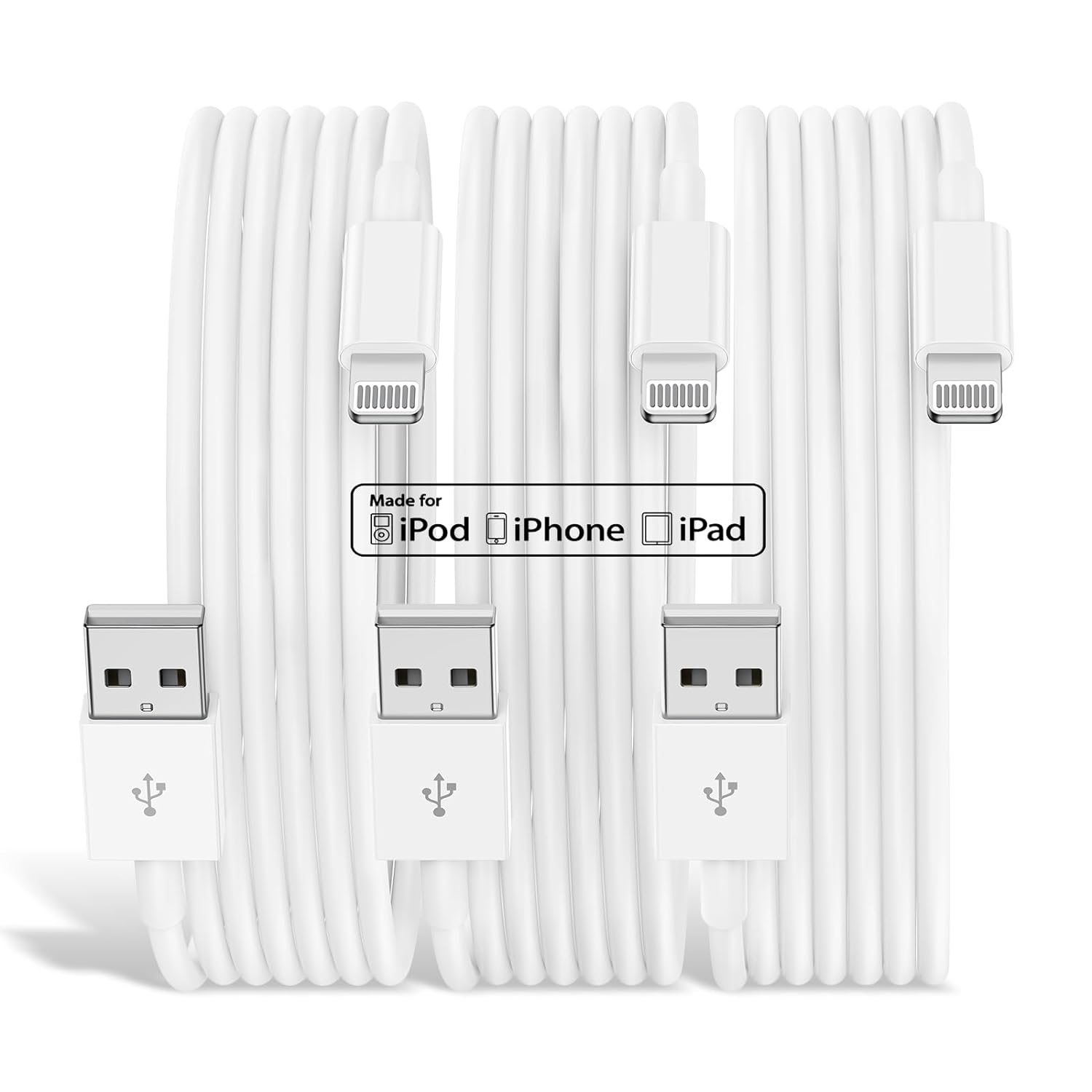 3 Pack iPhone Charger Cord 6ft Charging Cable Lightning Cable to USB Compatible with iPhone iPad AirPods and more