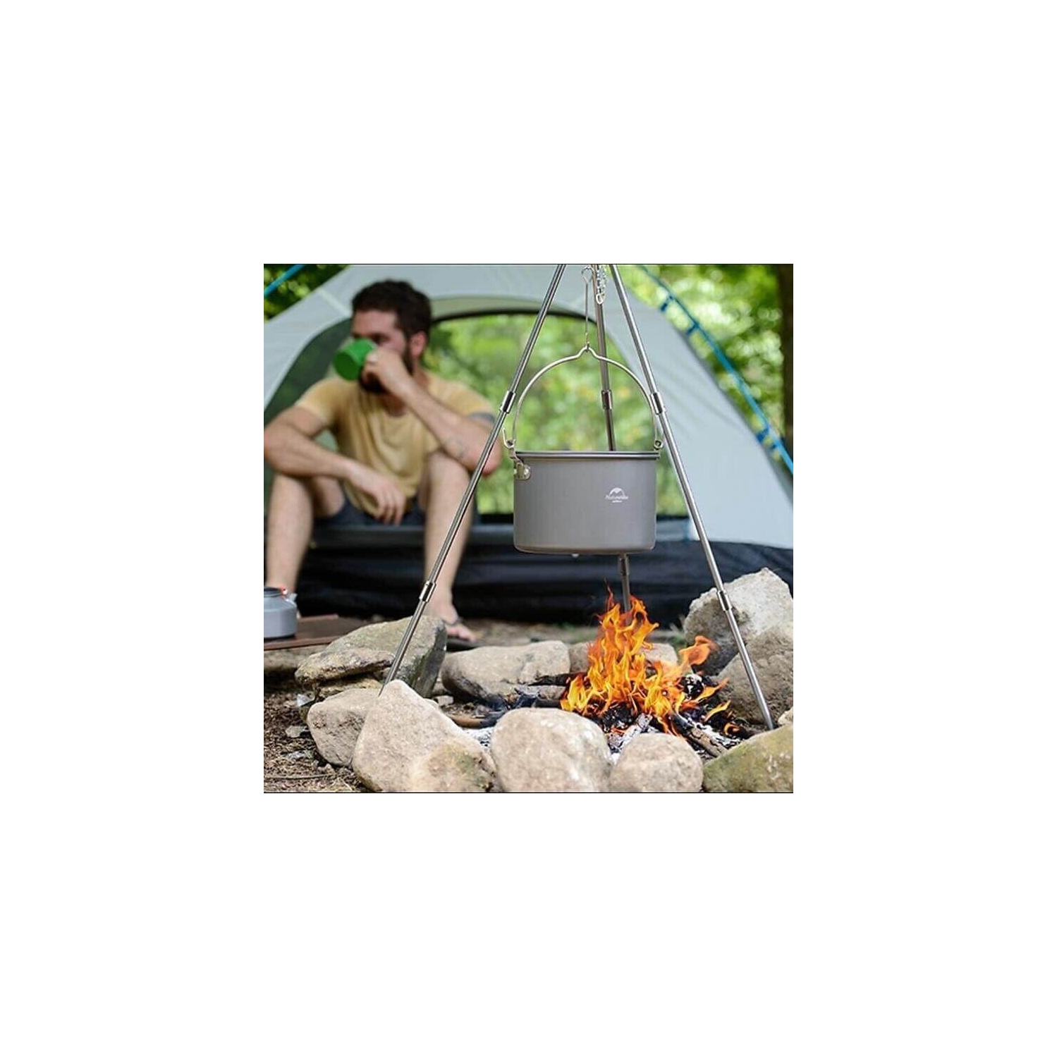 NATUREHIKE LIGHTWEIGHT TRIPOD FOR OUTDOOR COOKING | One Cooking Tripod ONLY | Pot NOT Included