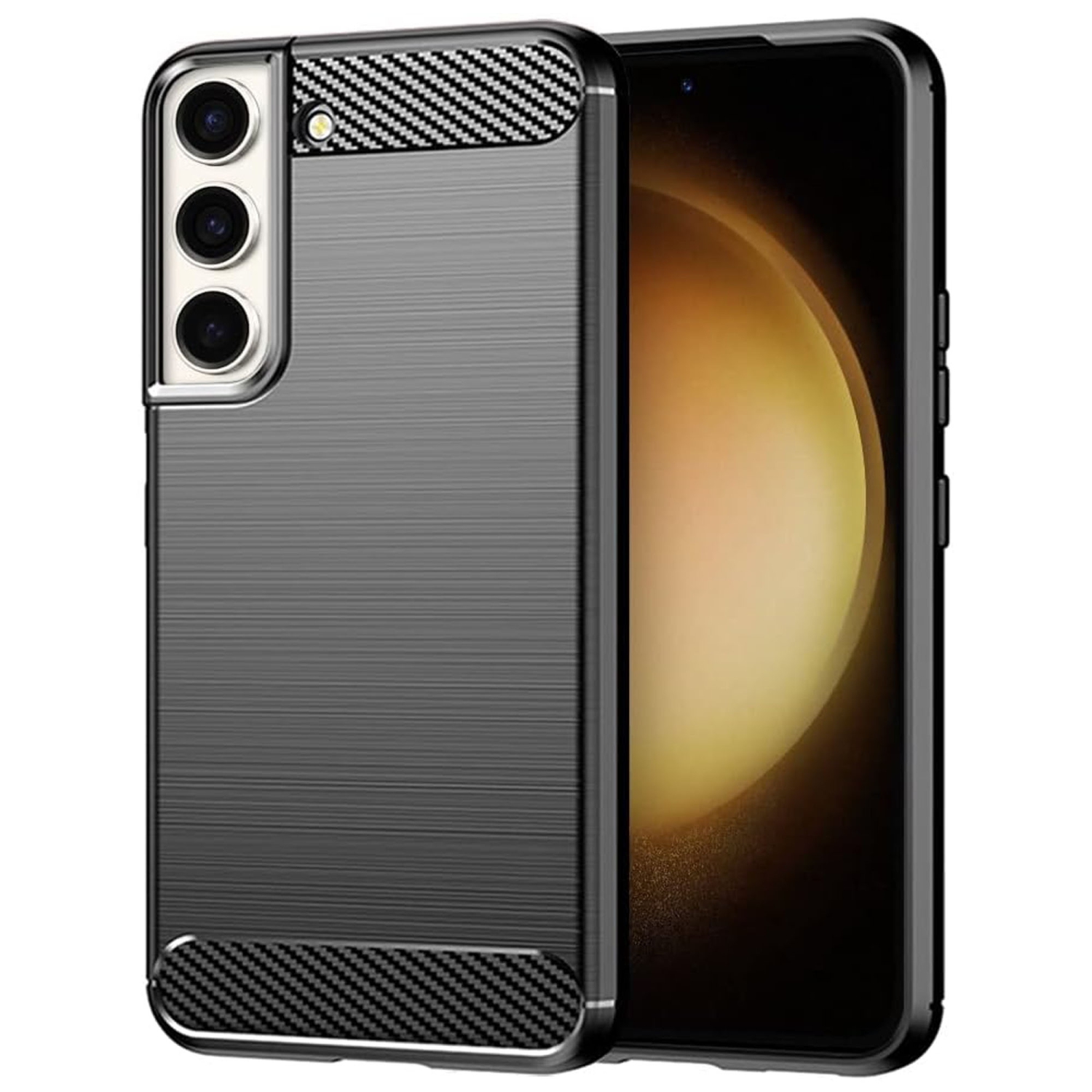 SuperShield Case for Samsung Galaxy S23, Soft Slim Brushed TPU Carbon Fiber Design Protective Cover, Thin Durable Phone Case, Shockproof Protection,