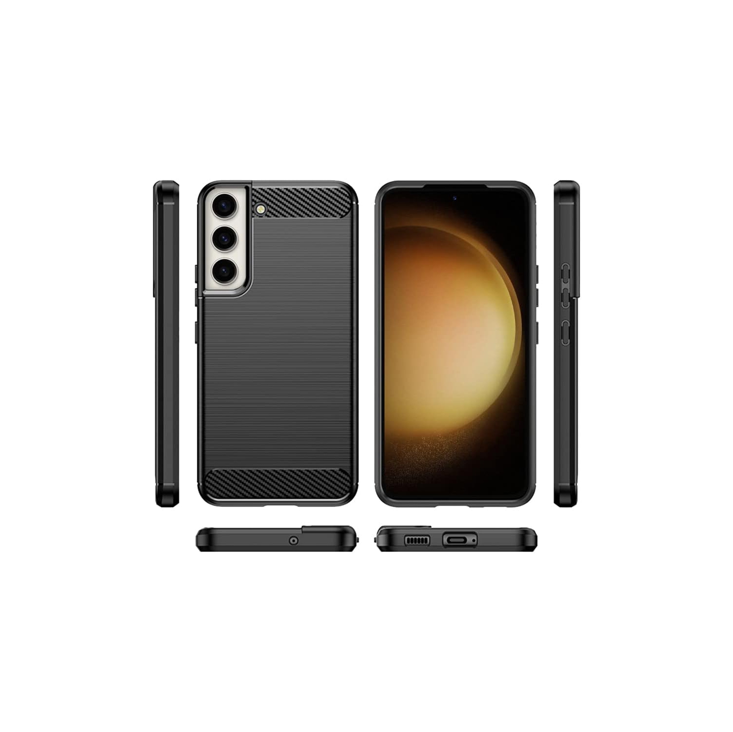 SuperShield Case for Samsung Galaxy S23, Soft Slim Brushed TPU Carbon Fiber Design Protective Cover, Thin Durable Phone Case, Shockproof Protection,