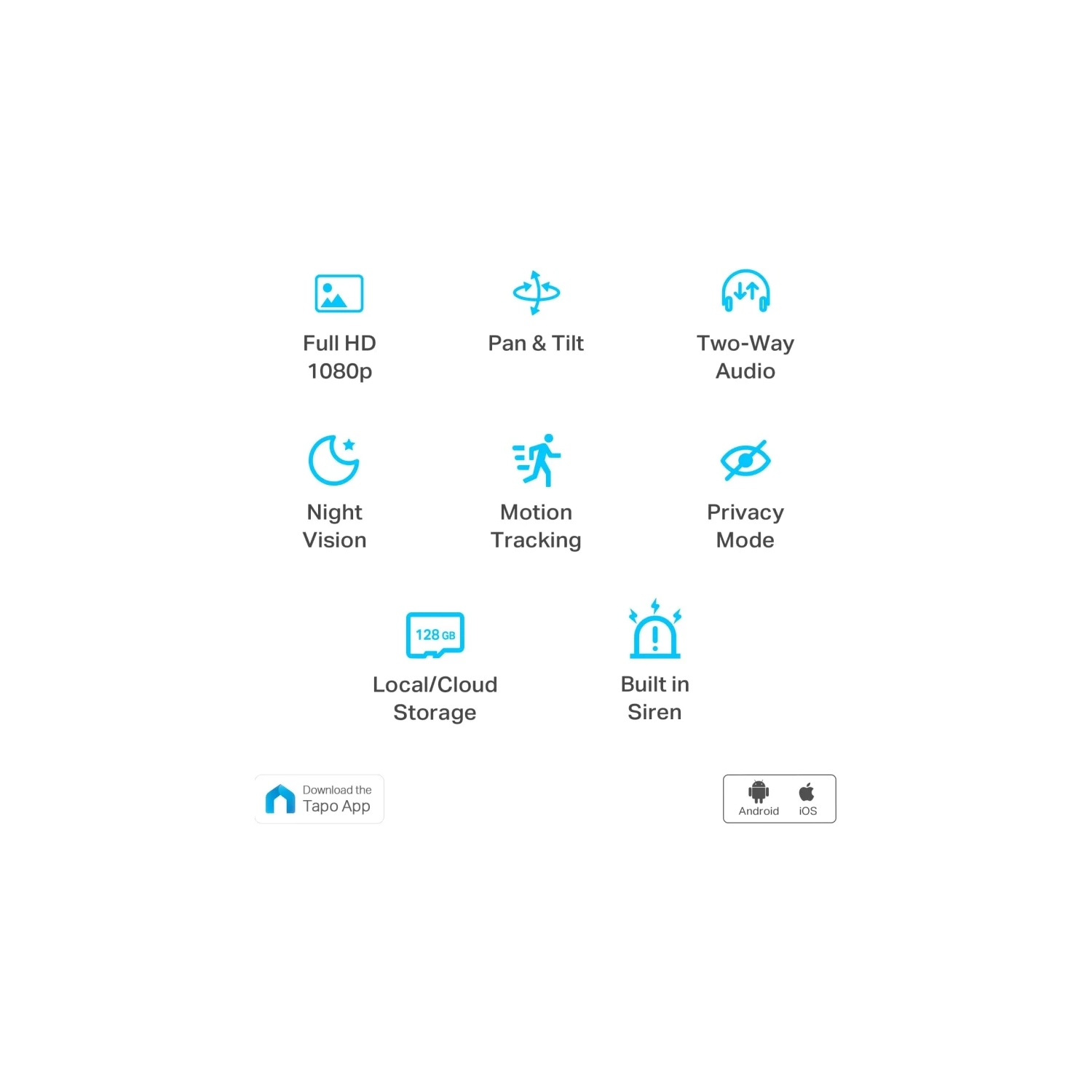 Smart Pan/Tilt Indoor Security Camera | 1080p Full HD, Motion Tracking, Night Vision