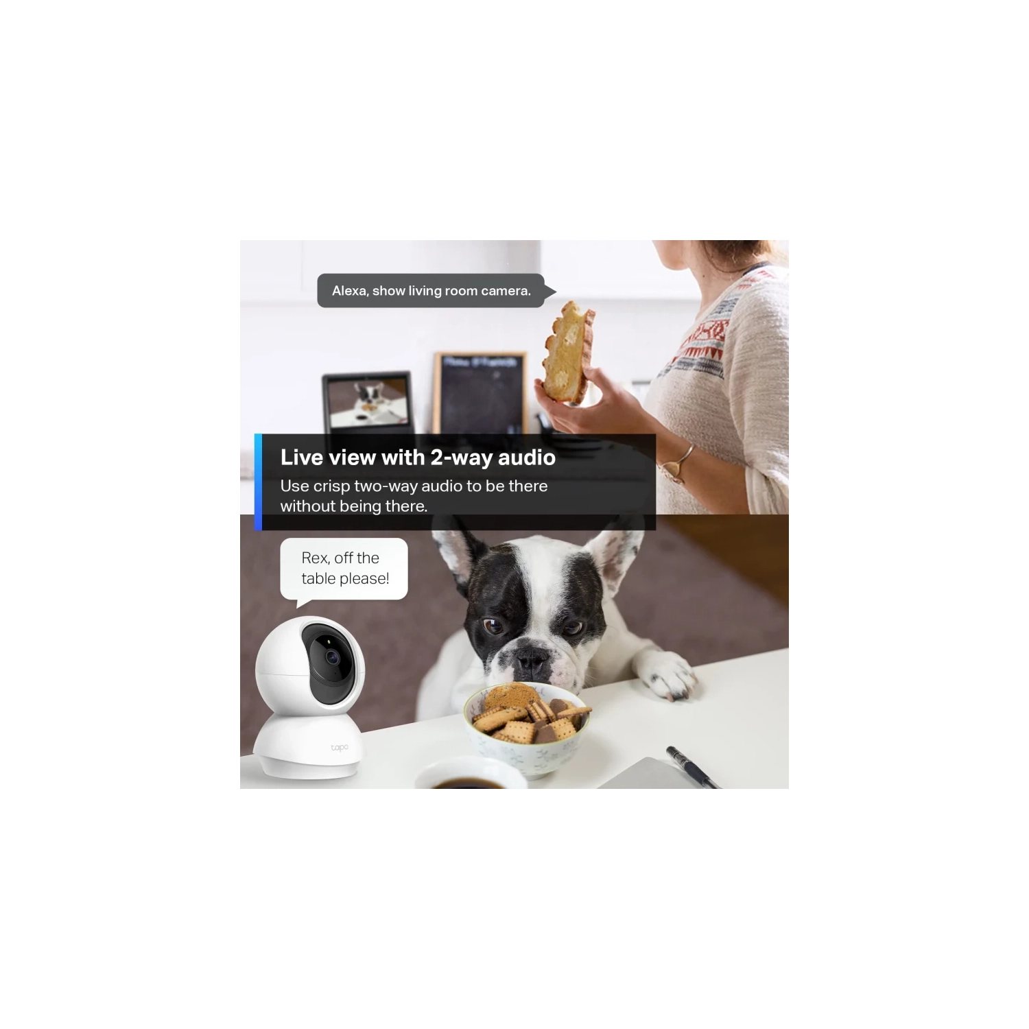 Smart Pan/Tilt Indoor Security Camera | 1080p Full HD, Motion Tracking, Night Vision