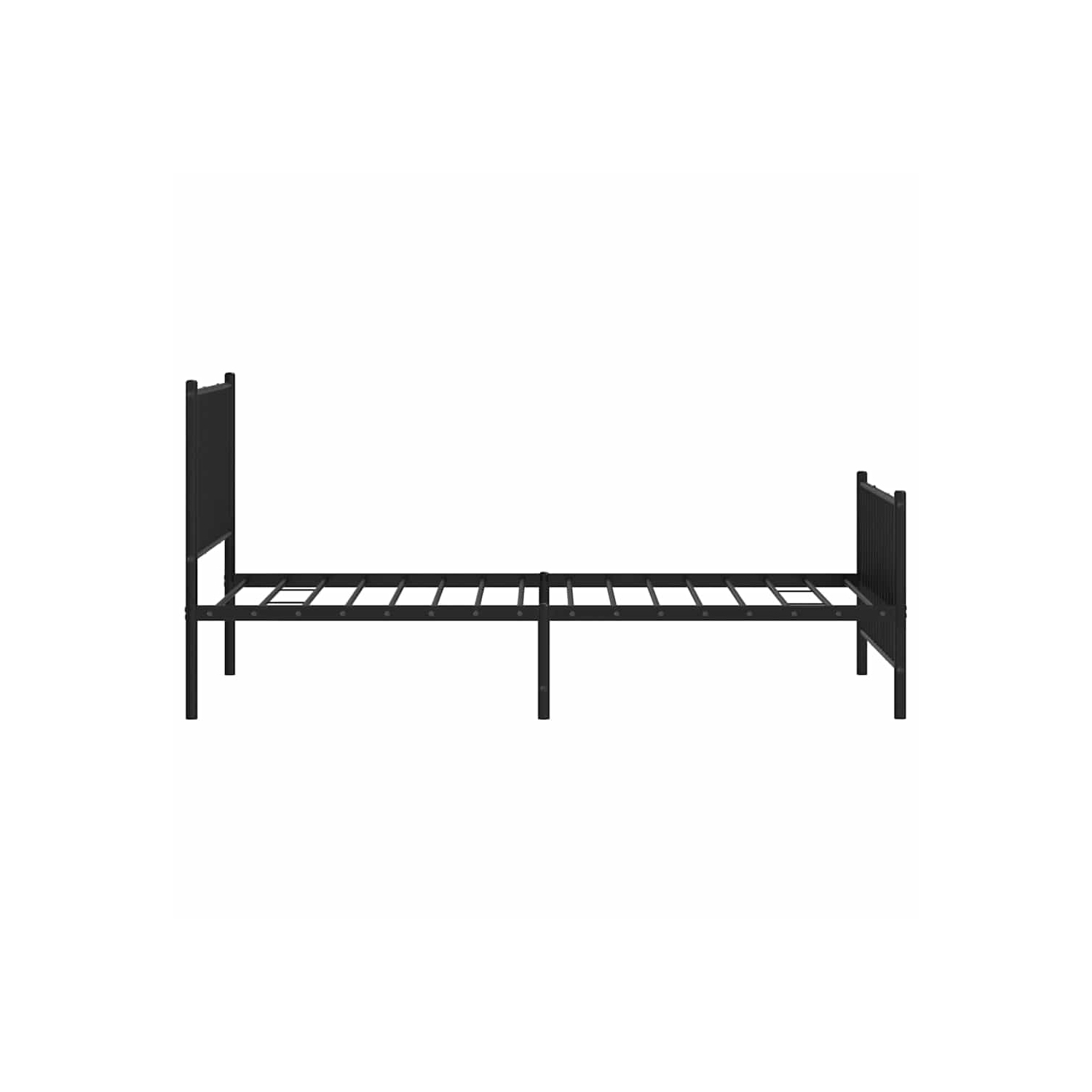 vidaXL Black Metal Twin Bed Frame with Headboard & Footboard, Heavy-Duty, No Mattress