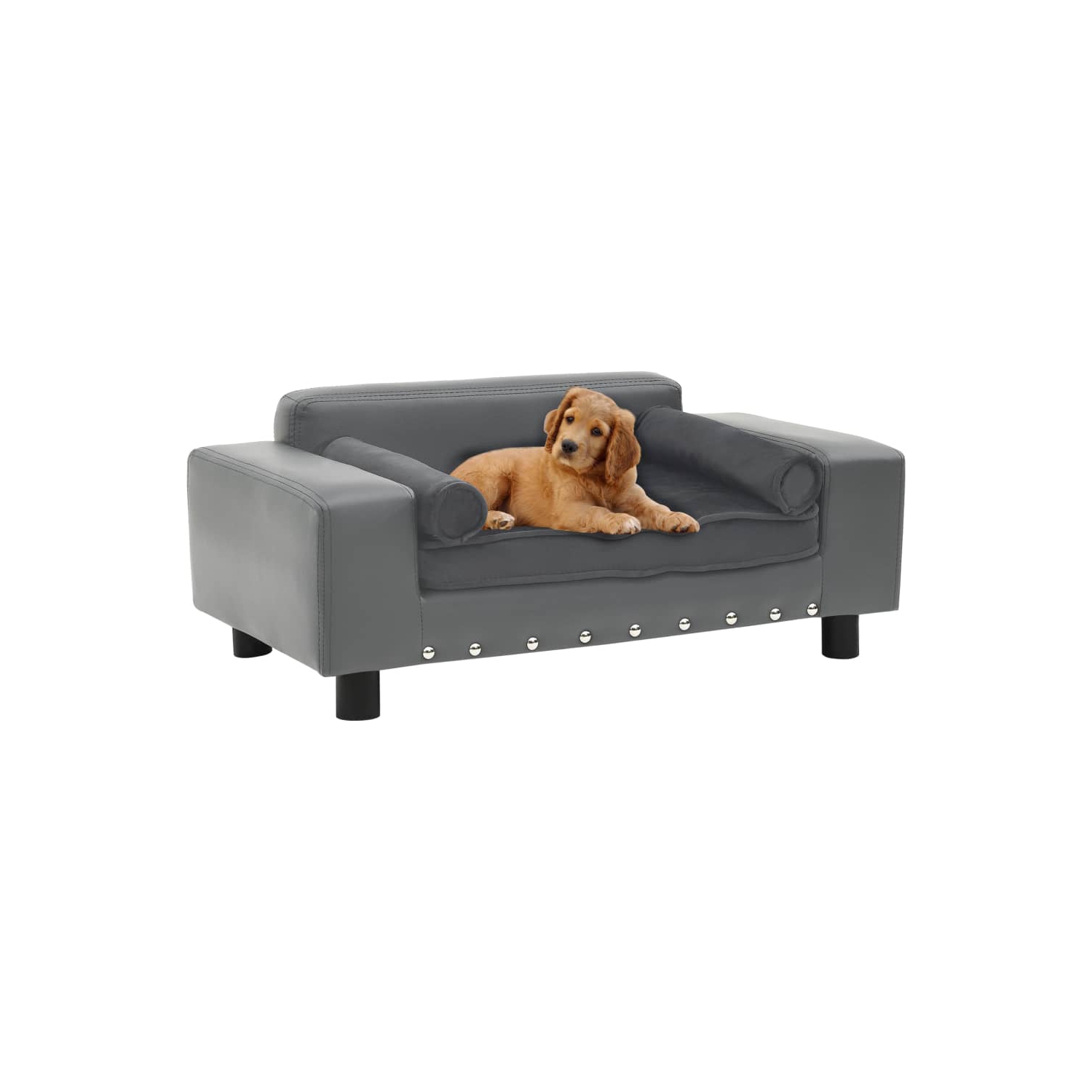 Sofa pour chiens en similicuir gris 31,9 x x16,9 x x12,2 po de vidaXL