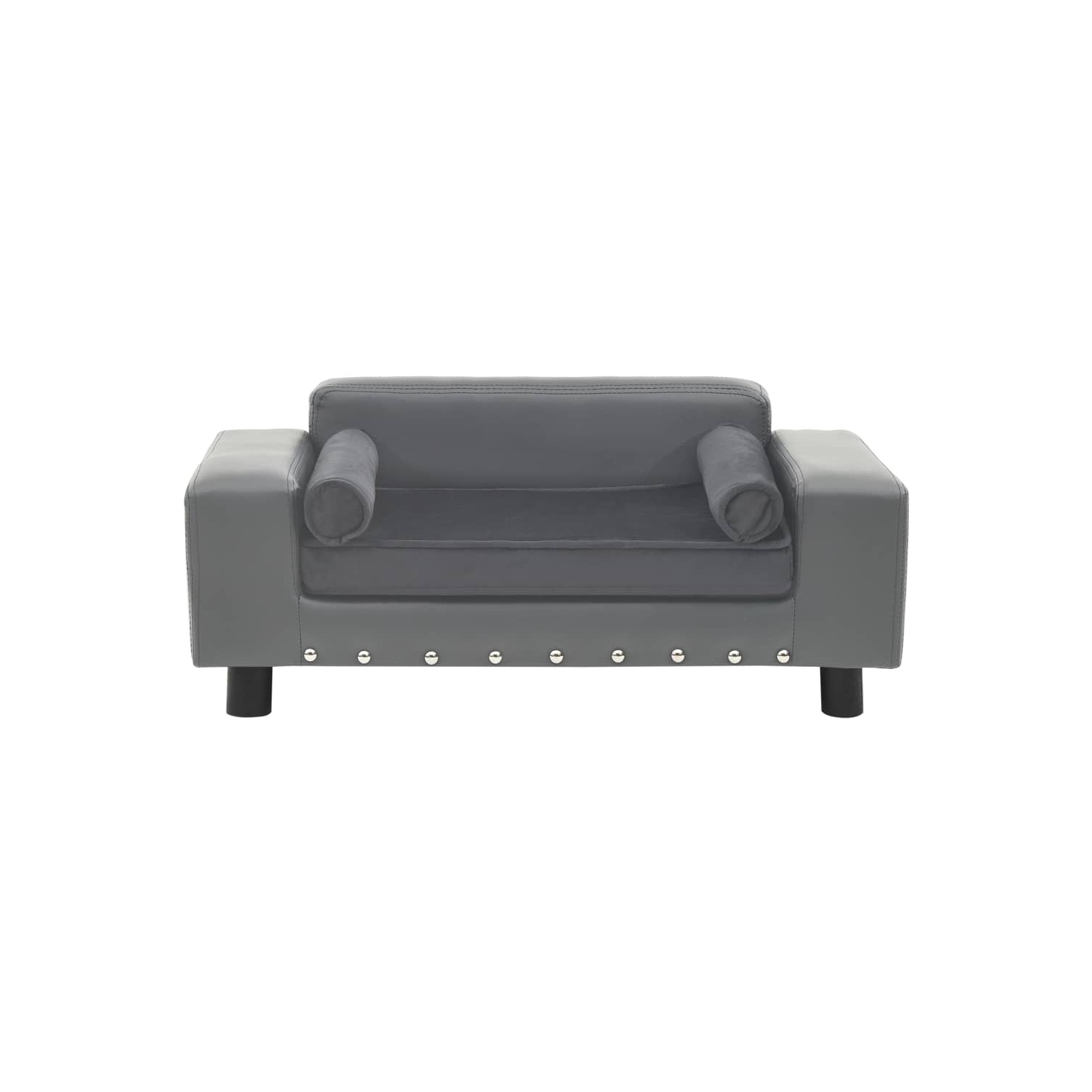 Sofa pour chiens en similicuir gris 31,9 x x16,9 x x12,2 po de vidaXL