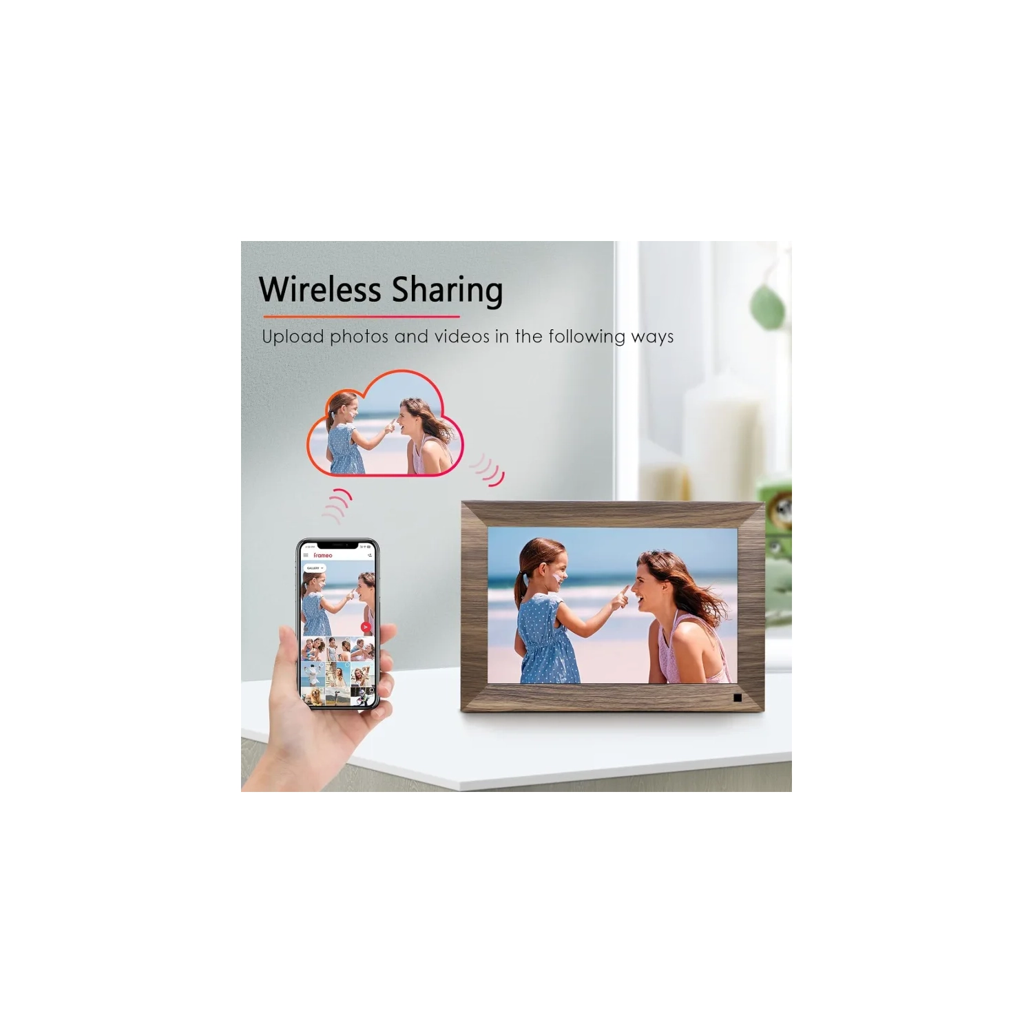 10.1 WiFi Digital Photo Frame | IPS Touch Screen, Smart Cloud Frame with 16GB Storage