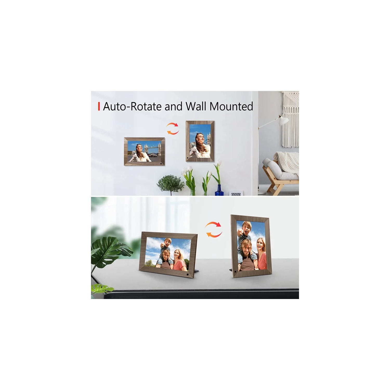 10.1 WiFi Digital Photo Frame | IPS Touch Screen, Smart Cloud Frame with 16GB Storage