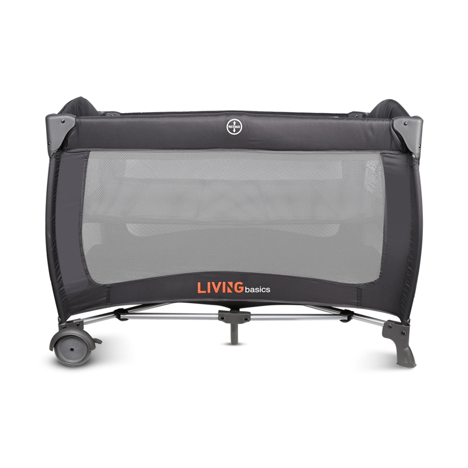 2-in-1 Foldable Baby Playard and Bassinet with Wheels for Freely Moving, Portable Crib Bed Play Yard Weight to 30lbs