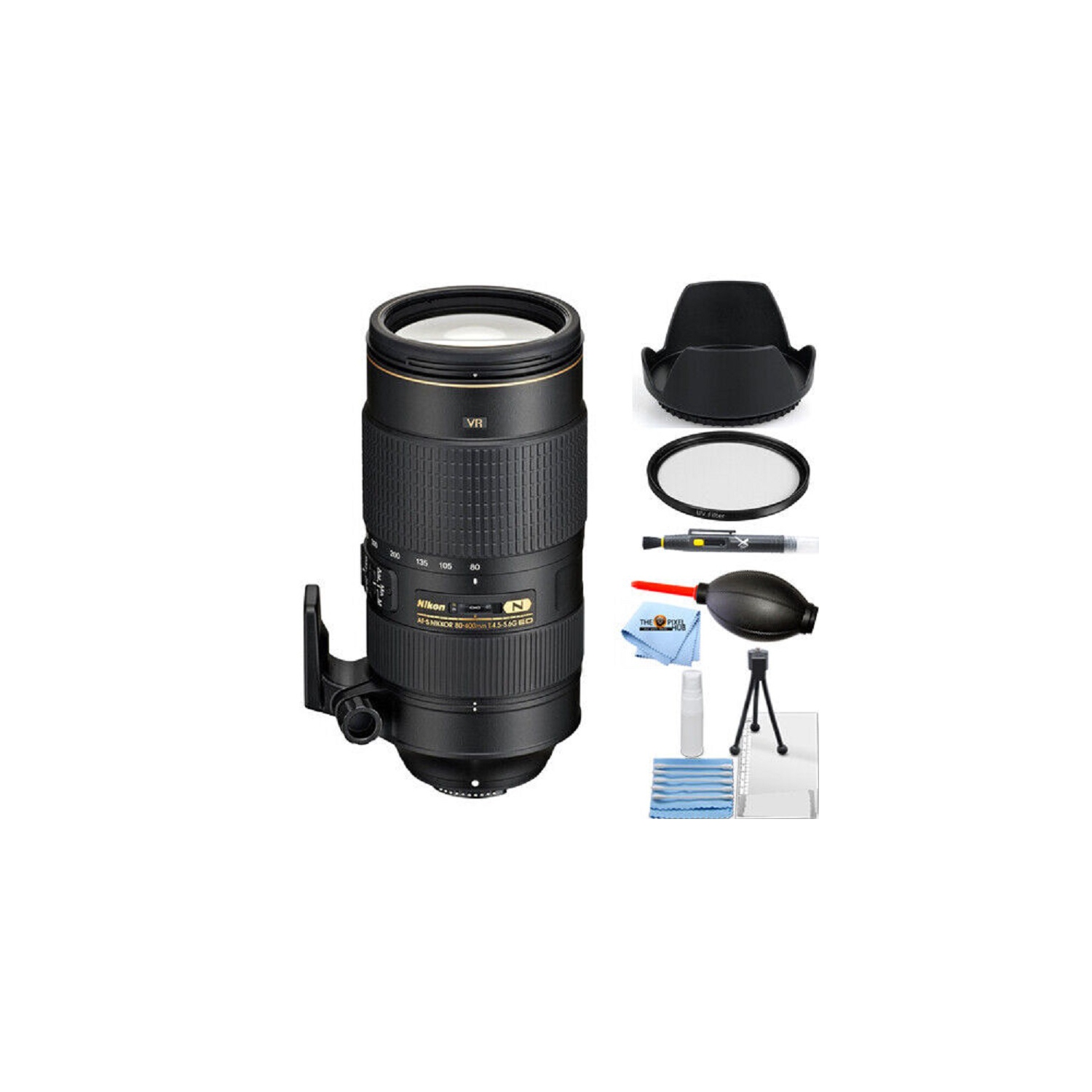Nikon AF-S NIKKOR 80-400mm f/4.5-5.6G ED VR Lens 2208 - 7PC Accessory Bundle