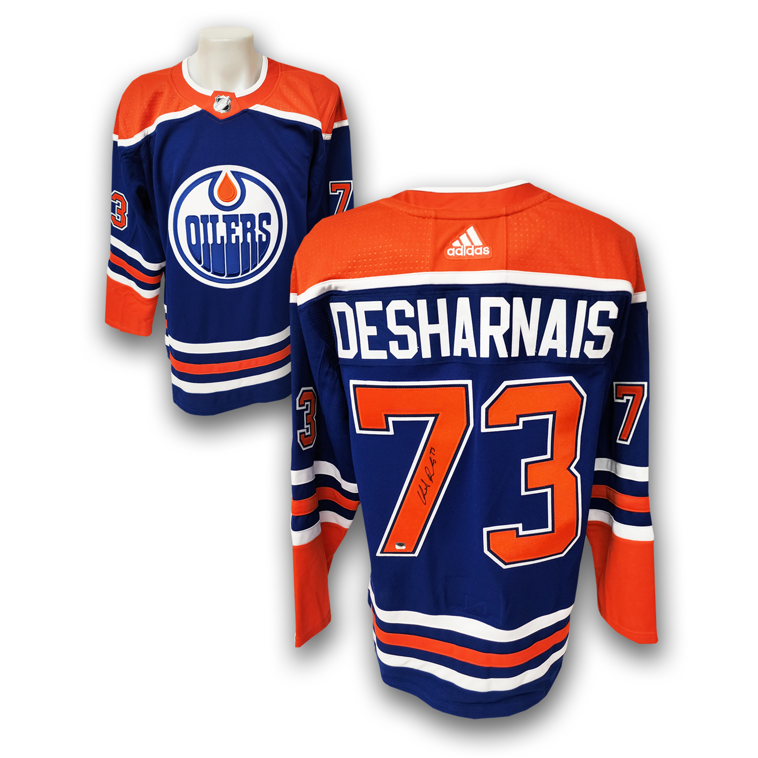 Vincent Desharnais Autographed Edmonton Oilers Home Adidas Jersey
