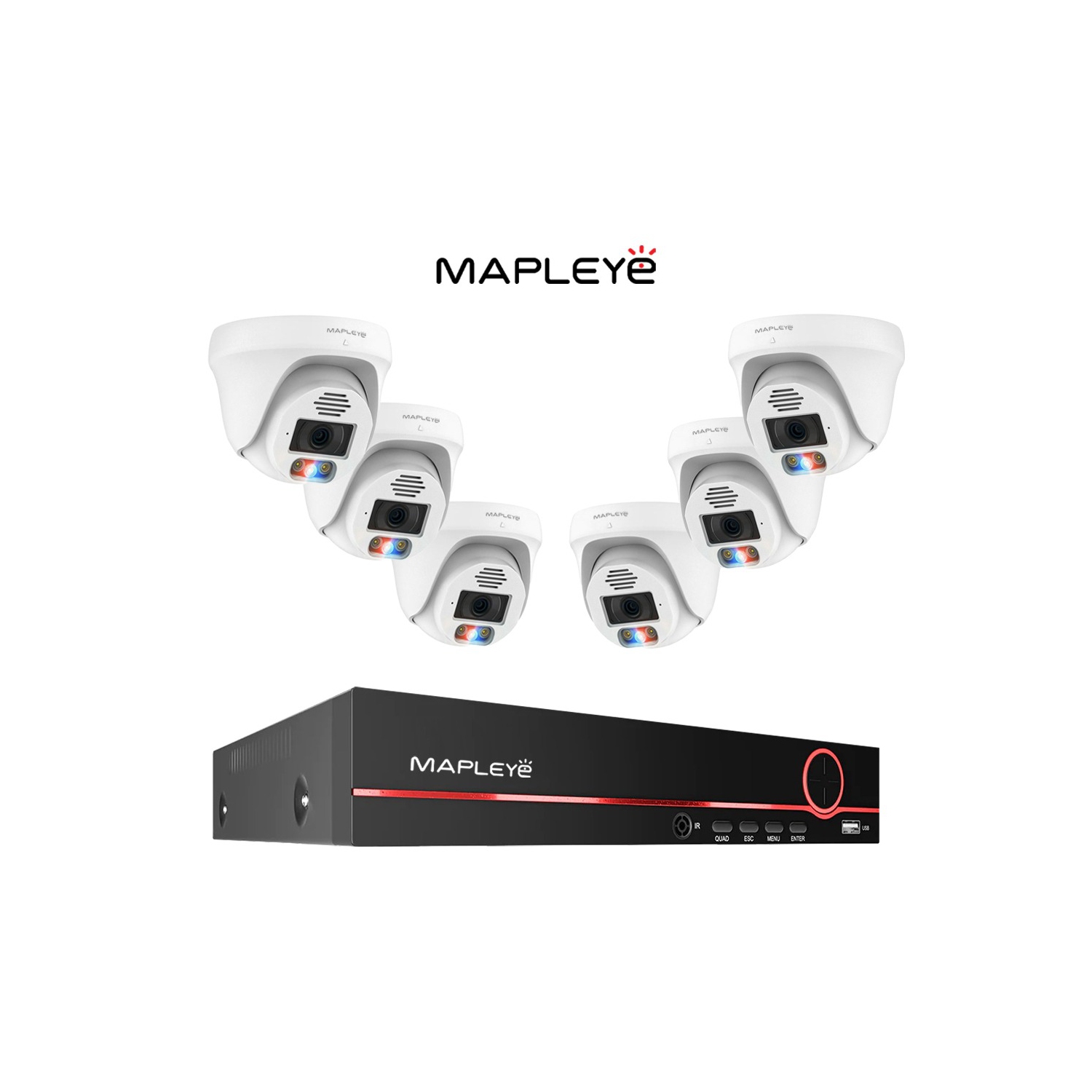 Mapleye 4K 8MP Color Night Vision 6 Security CCTV IP camera Kit