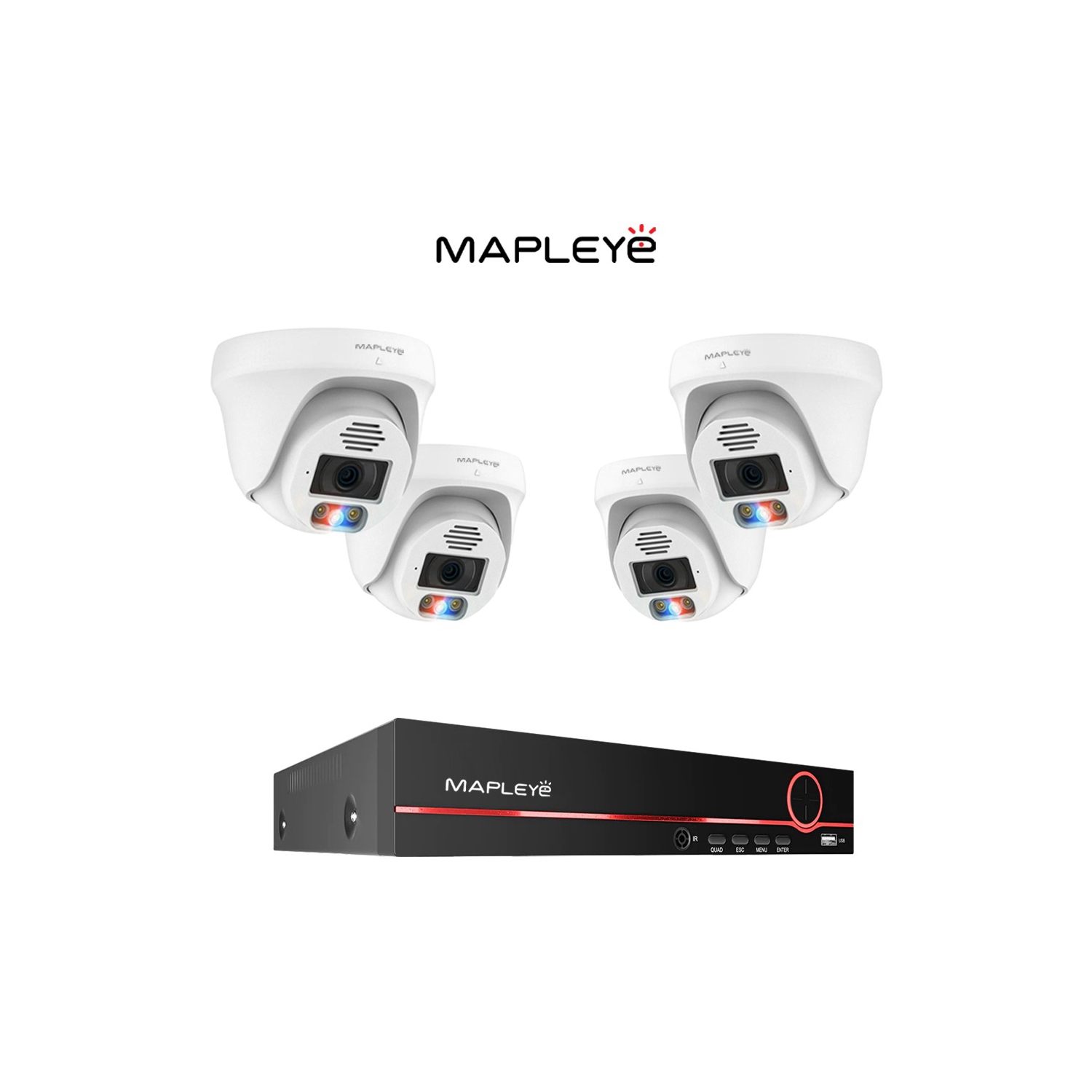 Mapleye 4K 8MP Color Night Vision 4 Security CCTV IP camera Kit