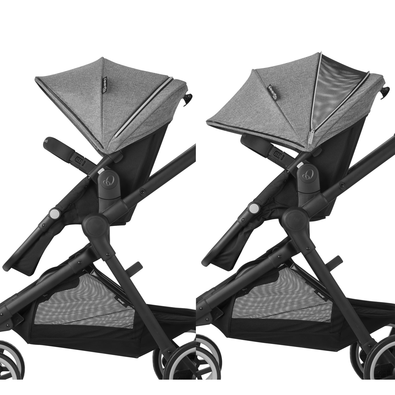Système de transport modulaire intelligent Gold SensorSafe Pivot Xpan d'Evenflo avec siège d'auto pour bébé LiteMax - Gris lunaire/Noir