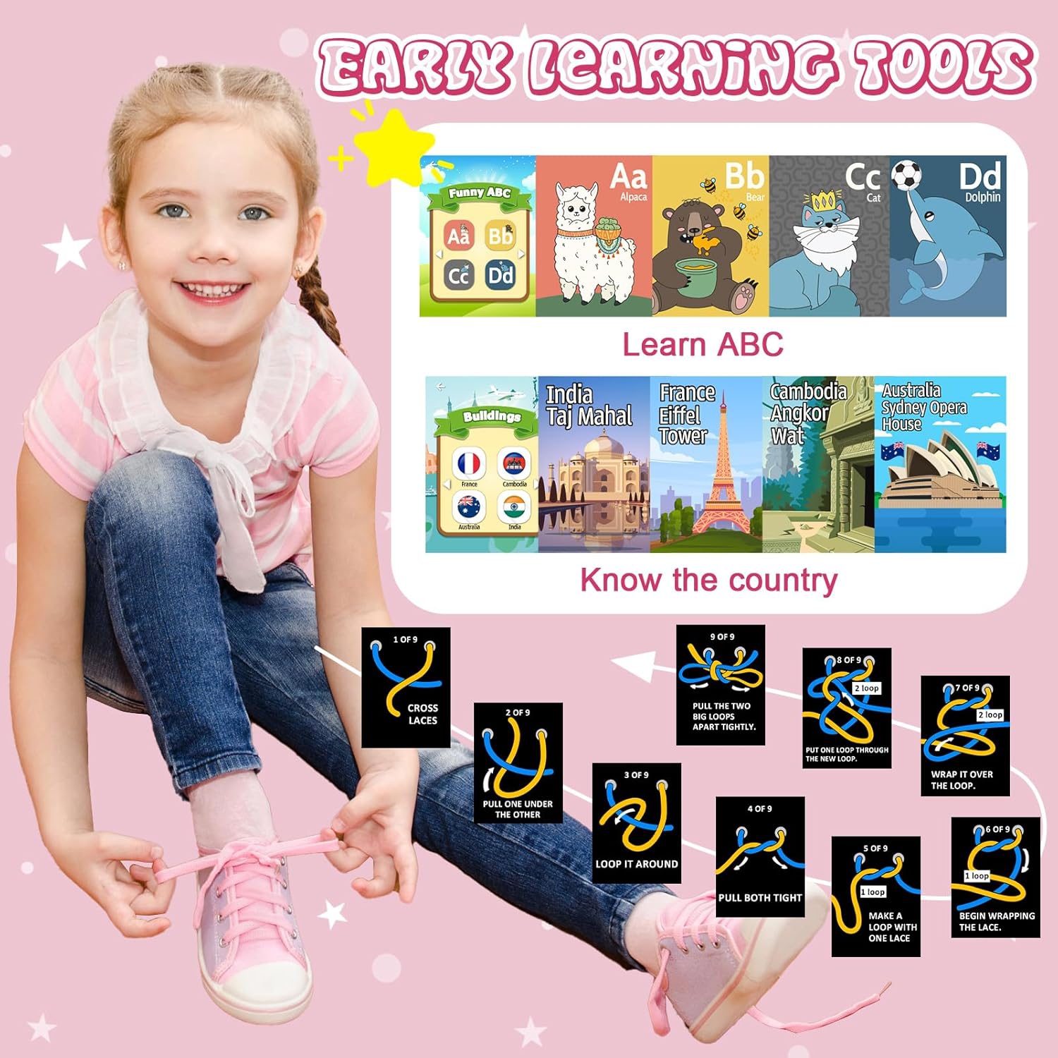 Téléphone intelligent jouet pour enfants – écran tactile de 2,8&nbsp;po, deux caméras, MP3, 13 jeux de casse-tête, moniteur d'habitudes – cadeau