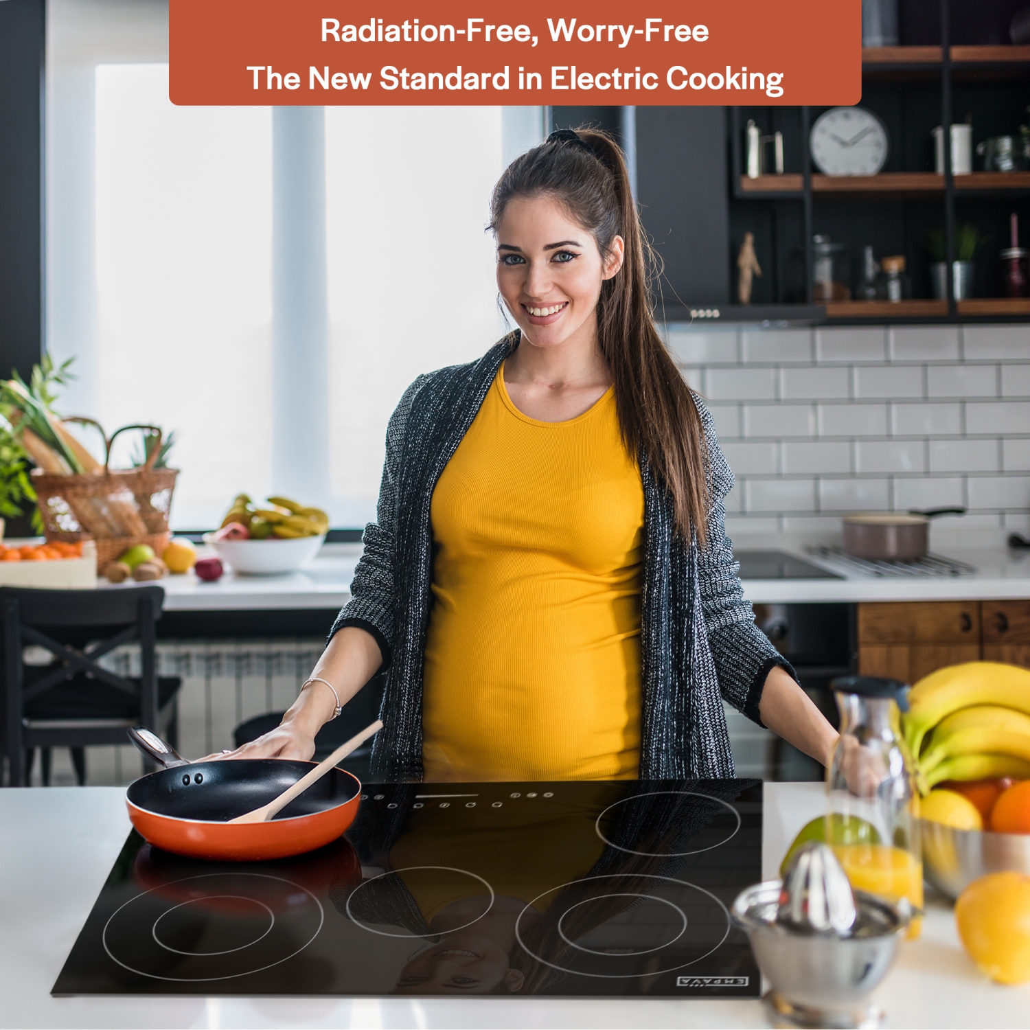 Empava 30 Inch Electric Radiant Cooktop with 5 Burners, 7200W Electric Stove Top with Kid Safety Lock, EMPV-30REC13