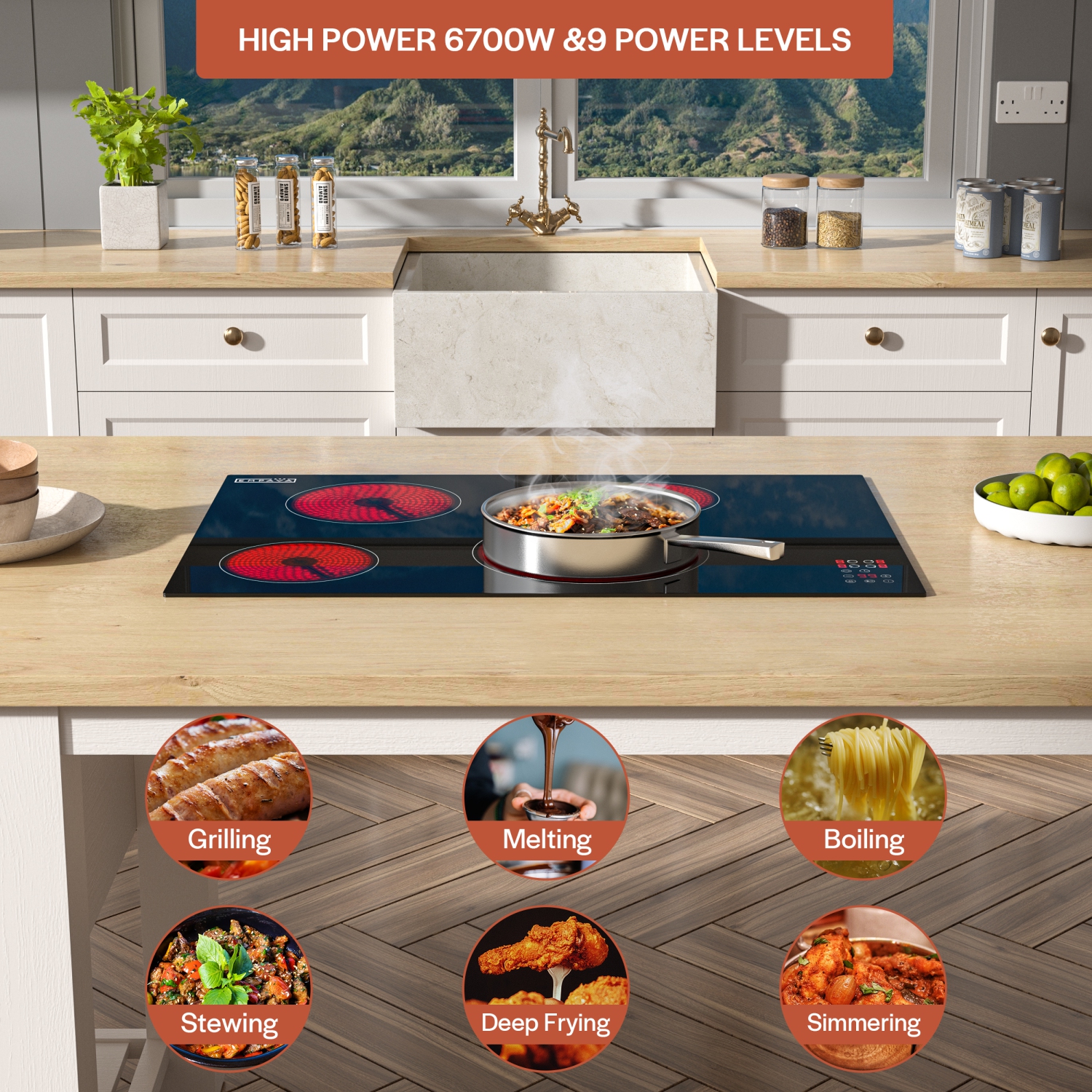 Empava 30 Inch Electric Radiant Cooktop with 4 Burners EMPV-30REC12