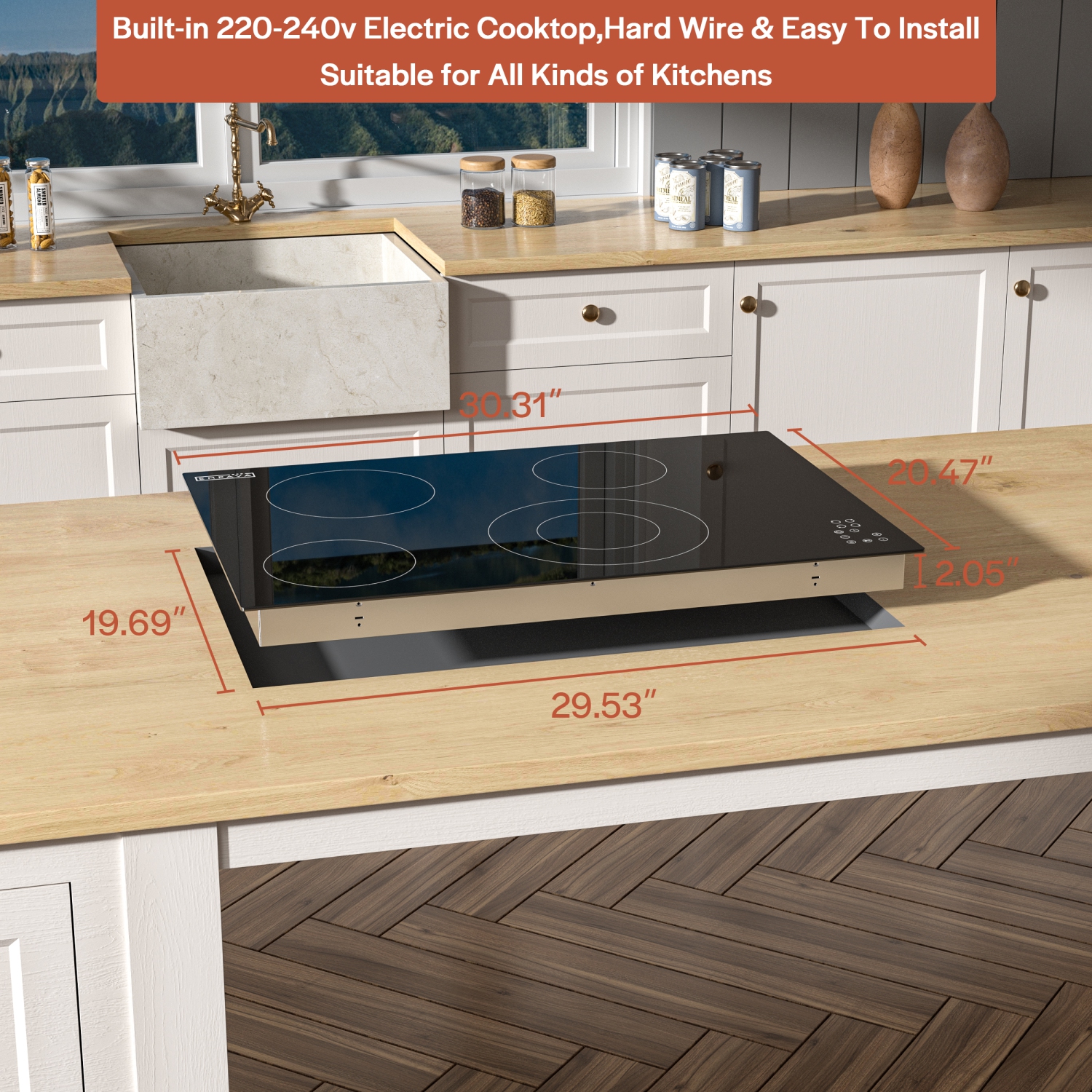 Empava 30 Inch Electric Radiant Cooktop with 4 Burners EMPV-30REC12