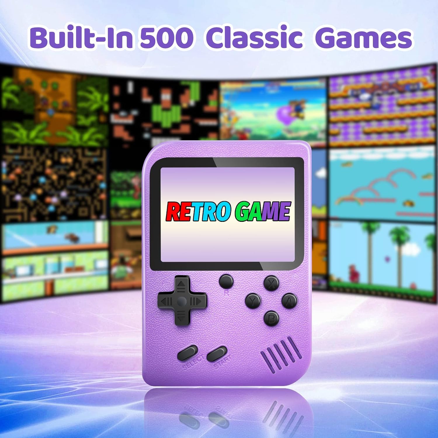 Game Boy Retro Video Game Console with 500 Preloaded Games