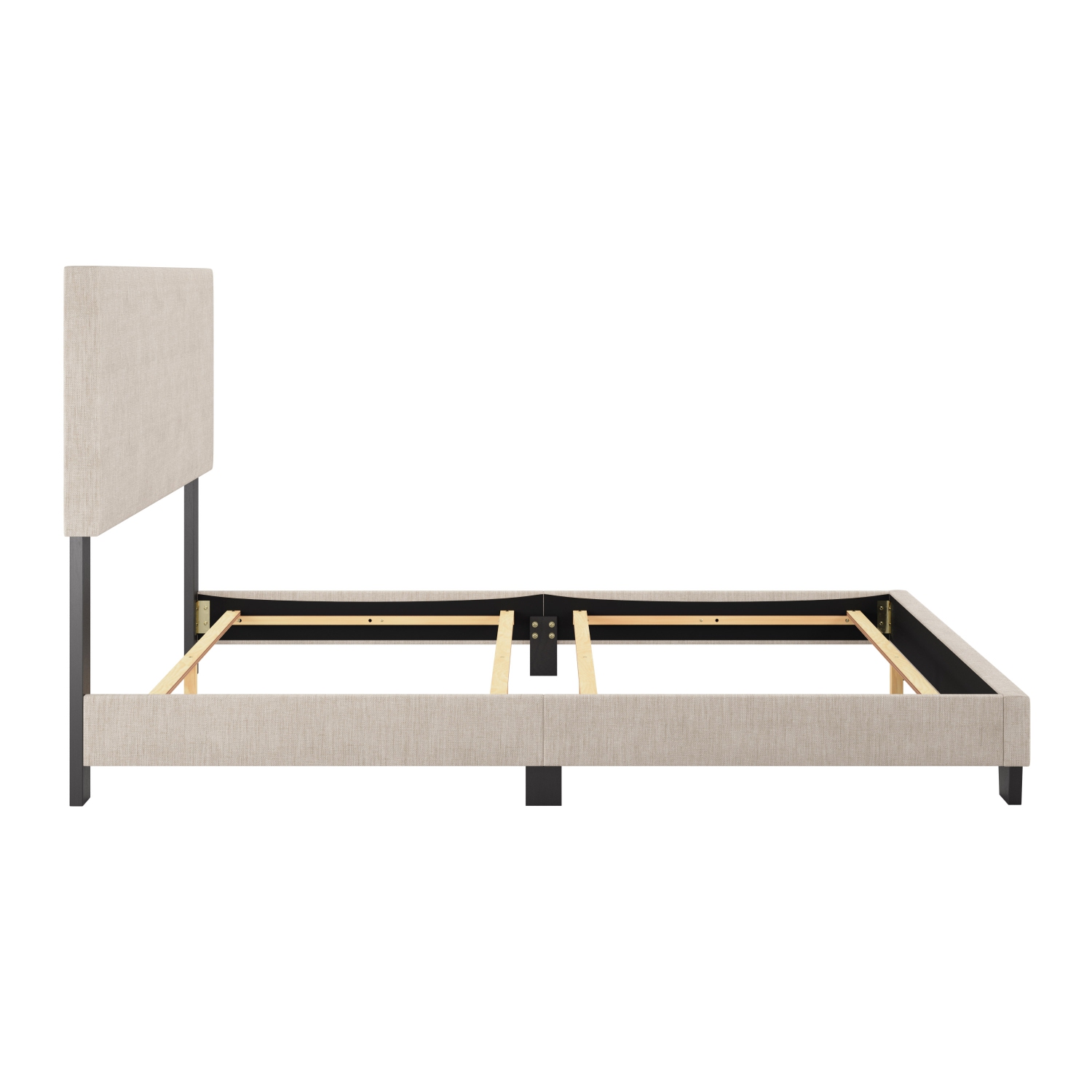 Amber & Emily Luna Modern Fabric Queen Bed in Beige