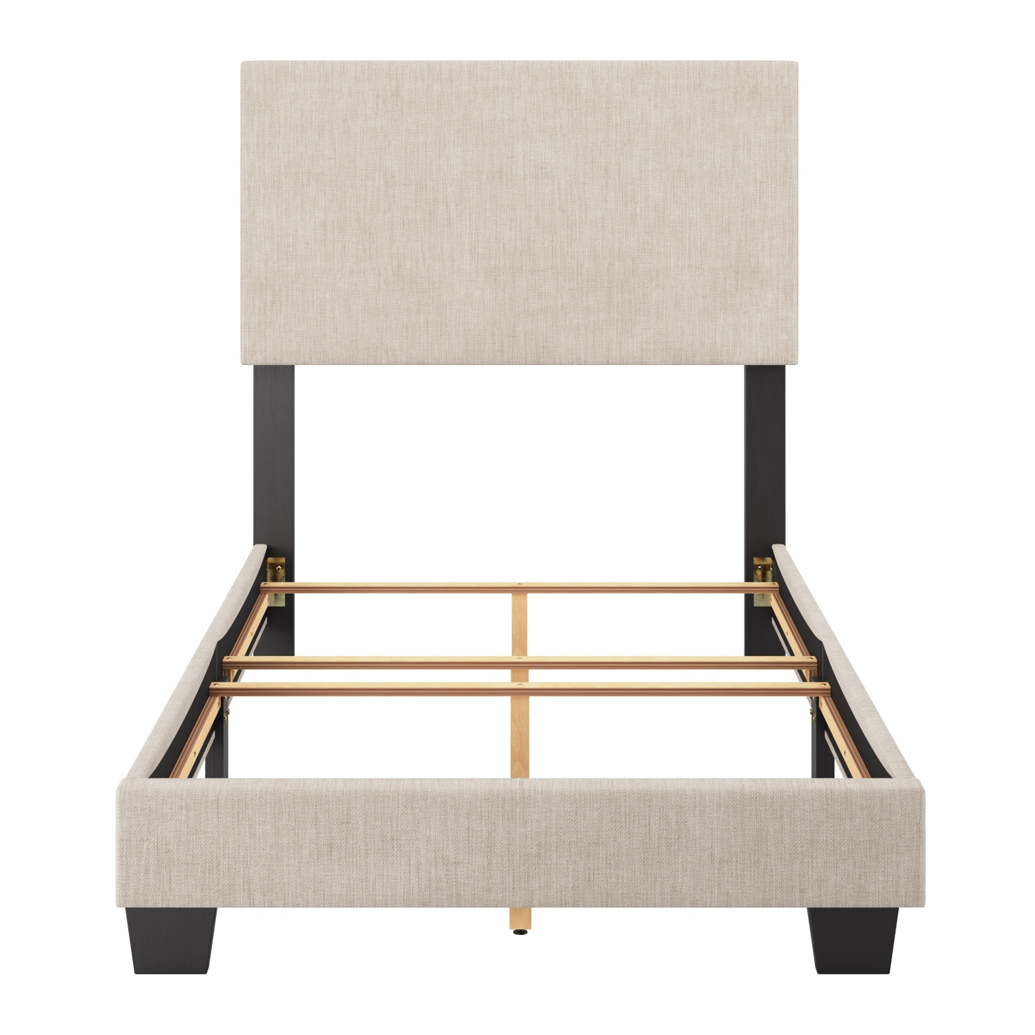Lit simple moderne en tissu Luna d'Amber & Emily, beige