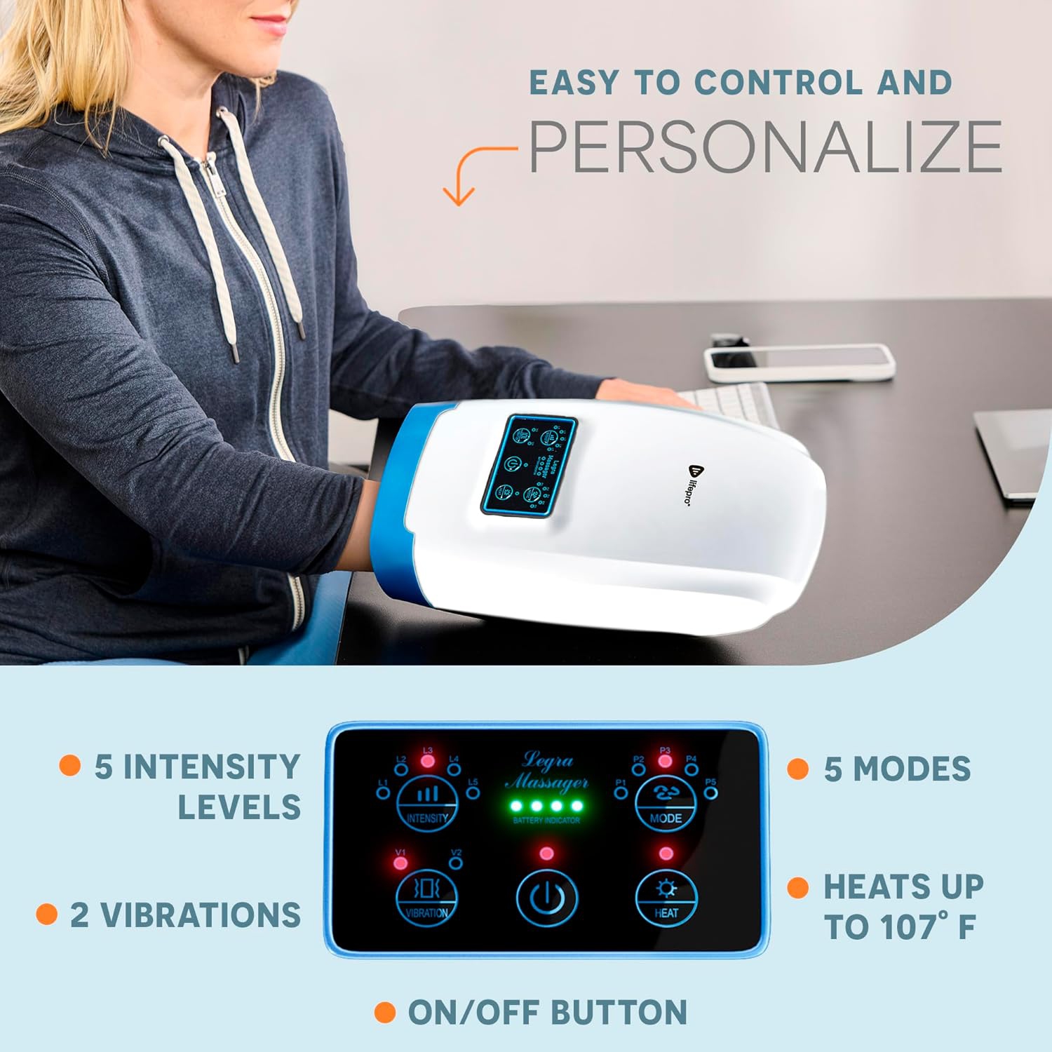 Lifepro Hand Massager: Arthritis and Carpal Tunnel Relief - Heat, Compression - Hand, Wrist, Finger Massager - Arthritis Pain Relief for Hands