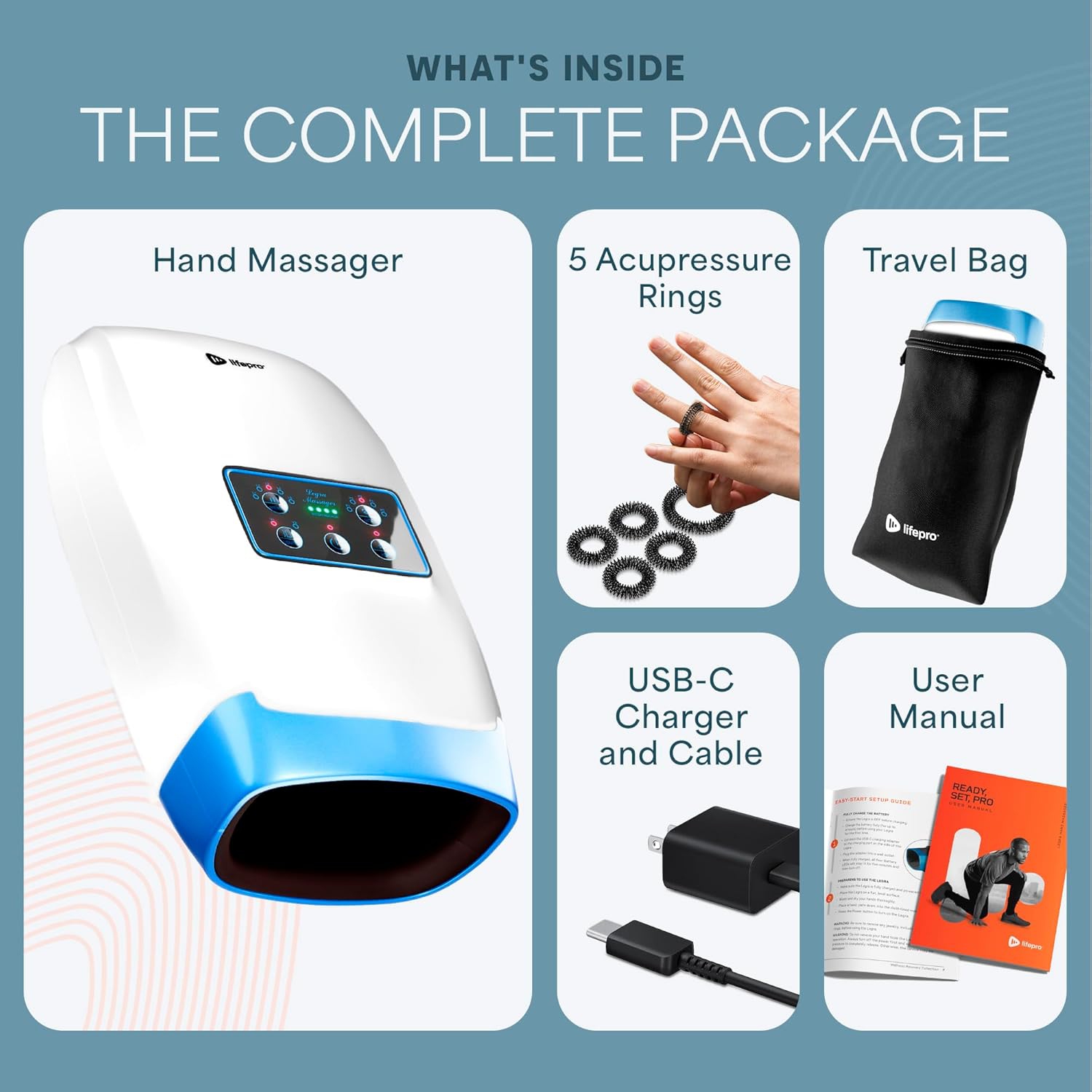 Lifepro Hand Massager: Arthritis and Carpal Tunnel Relief - Heat, Compression - Hand, Wrist, Finger Massager - Arthritis Pain Relief for Hands