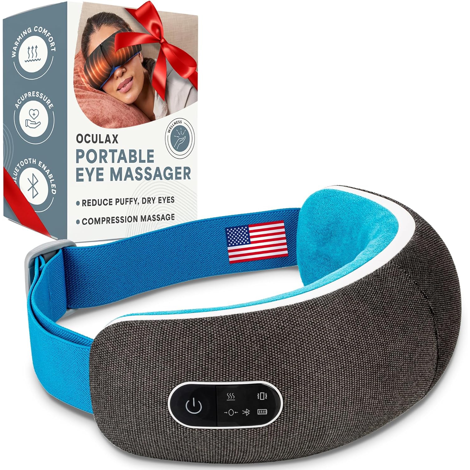 Lifepro Eye Massager: Headache Relief Device with Heat, Vibration, and Bluetooth Music - Smart Eye Massager for Migraines