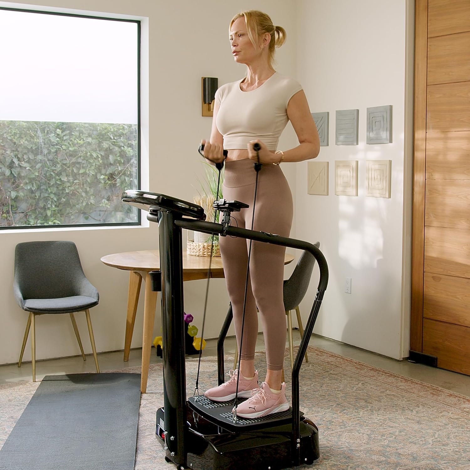 Appareil d'exercice avec plaque vibrante Rhythm de Lifepro avec poignées – Plaque vibrante pour tout le corps pour l'équilibre, la circulation, la