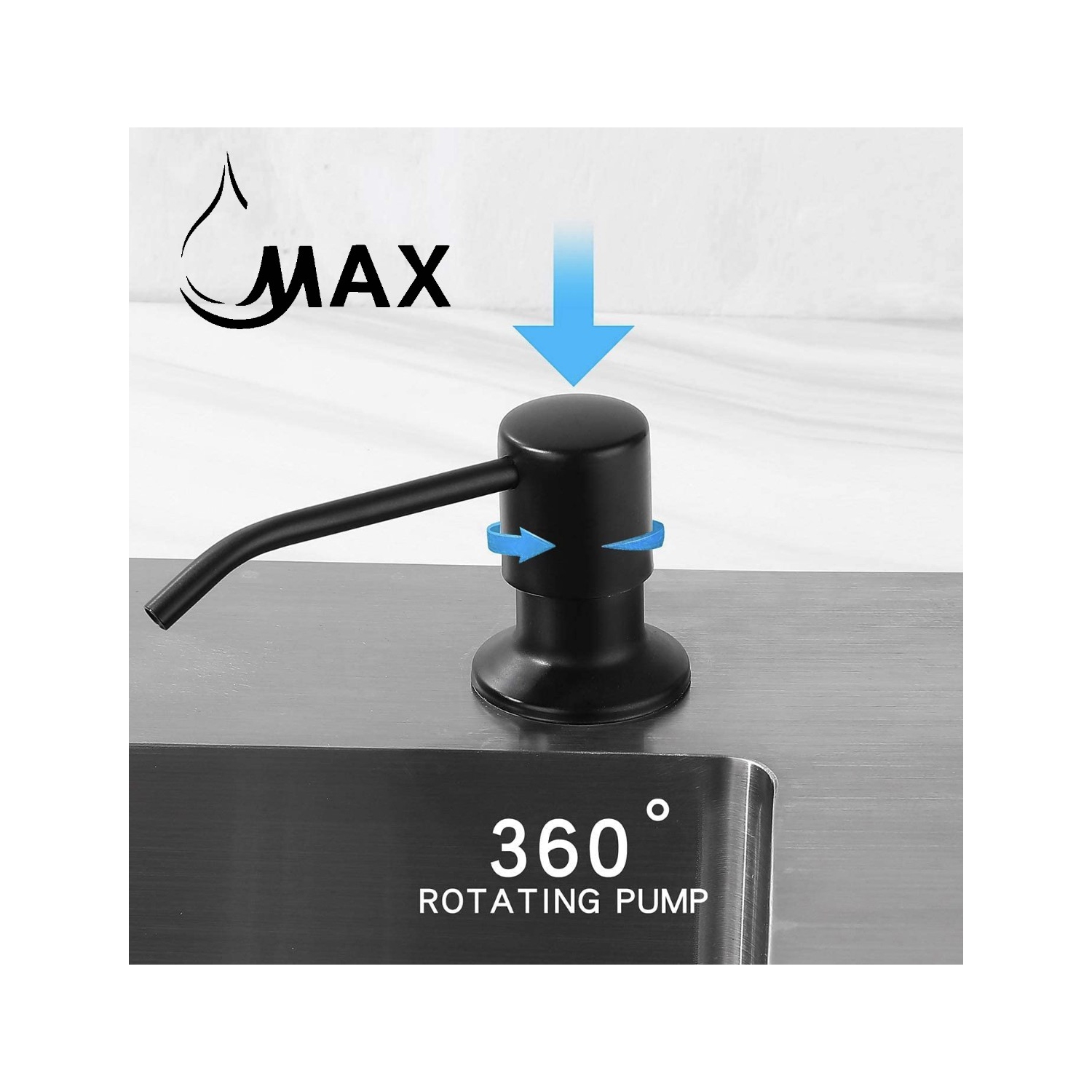 MAX Faucets distributeur de savon fini noir mat