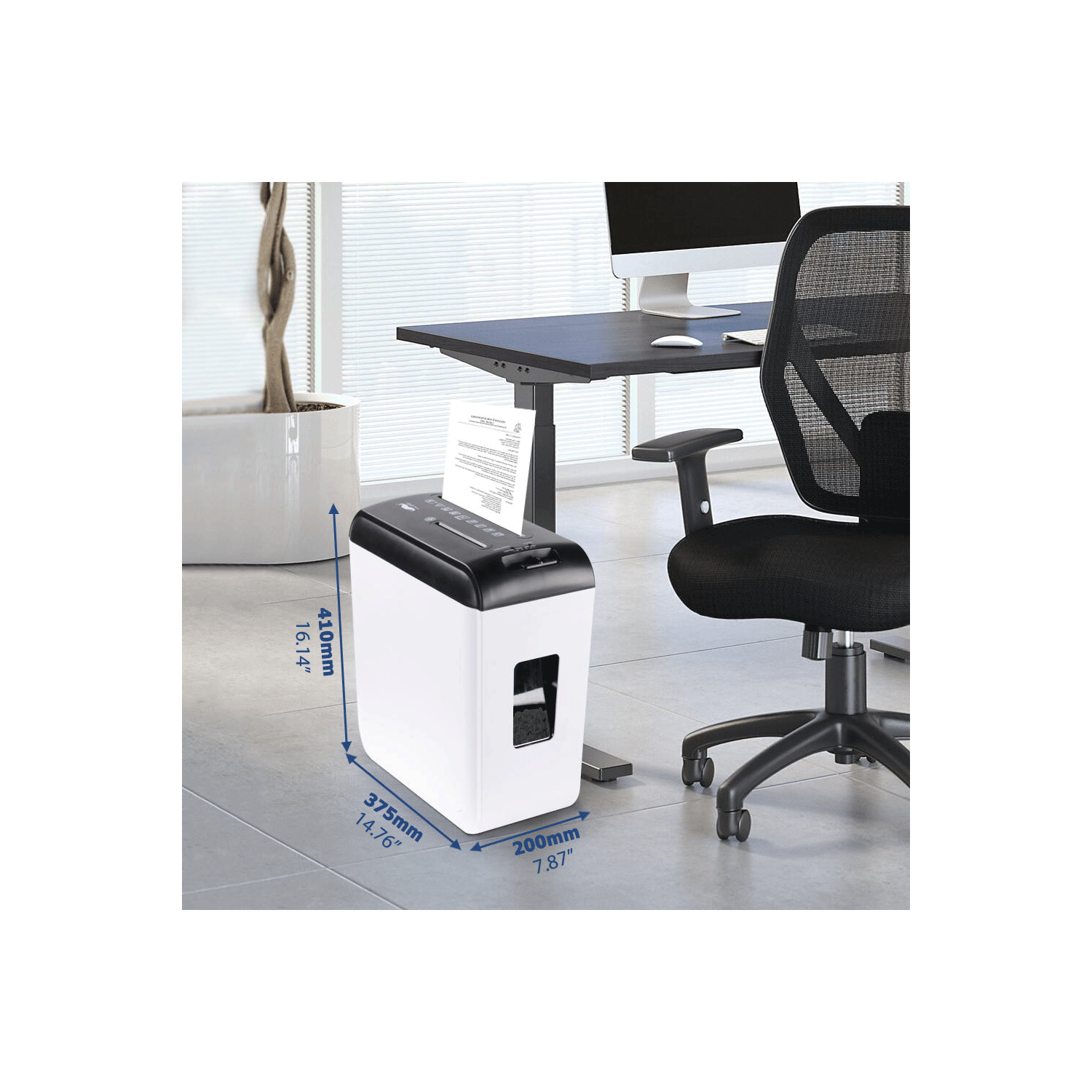 Déchiqueteuse à coupe en bandes de 5 feuilles avec bras extensible, carte de crédit CD Home Office Déchiqueteuse portative sans corbeille