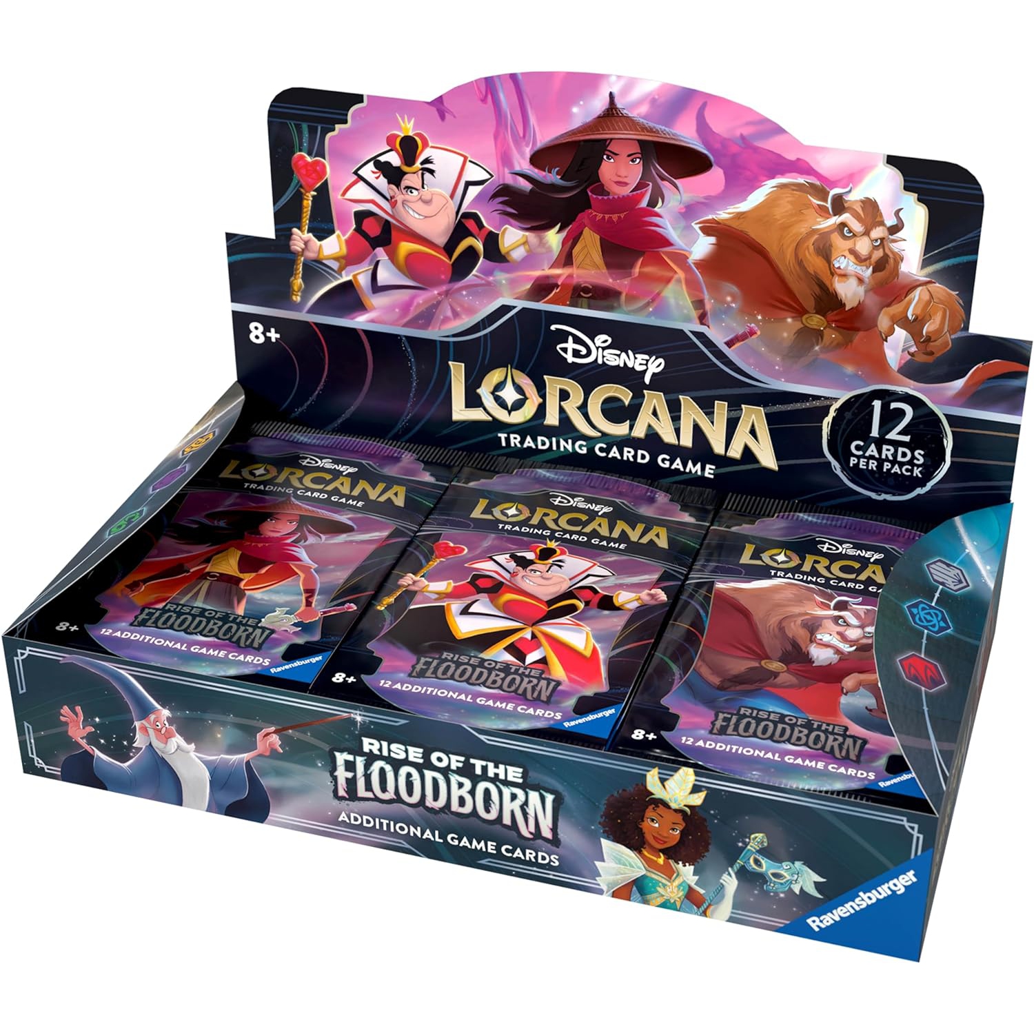 Ravensburger Disney Lorcana: Rise of the Flood Shapes Display with 24 Packs