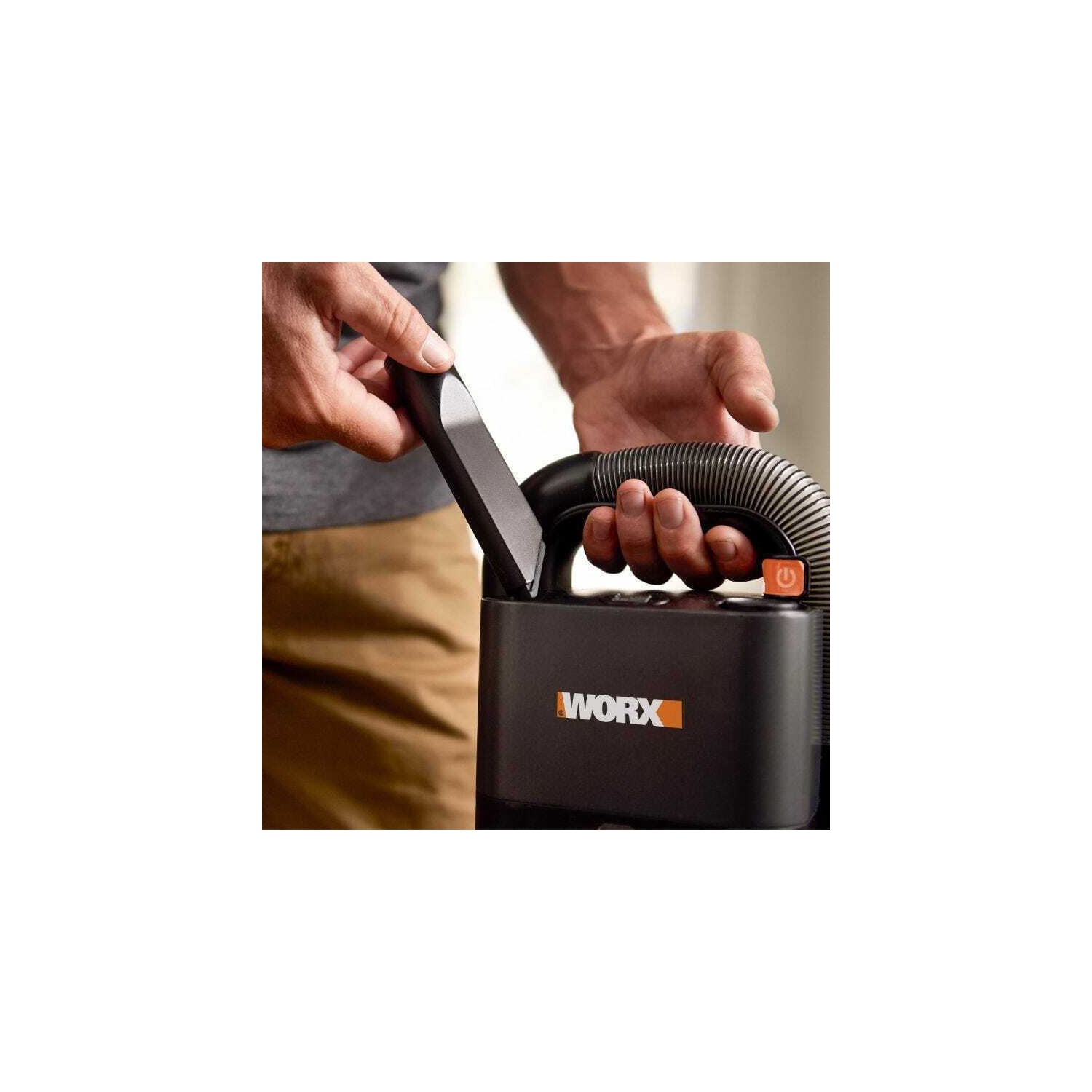 Worx WX030L 20V Power Share Cube Vac Cordless Compact Vacuum with Flex Hose and 2 Suction Speeds