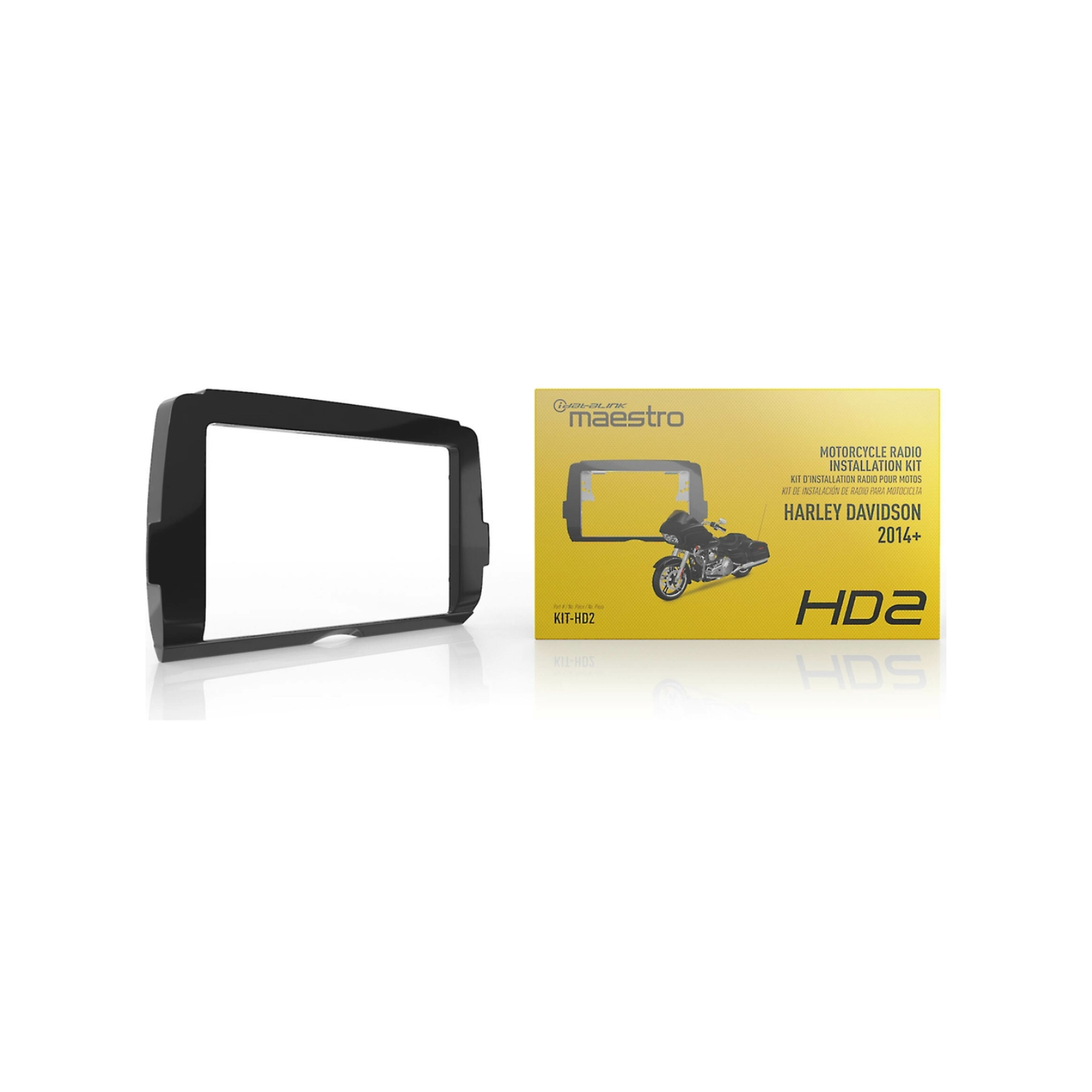IDatalink – Kit de tableau de bord HD2 2-DIN et commandes pour guidon pour Harley 2014-22