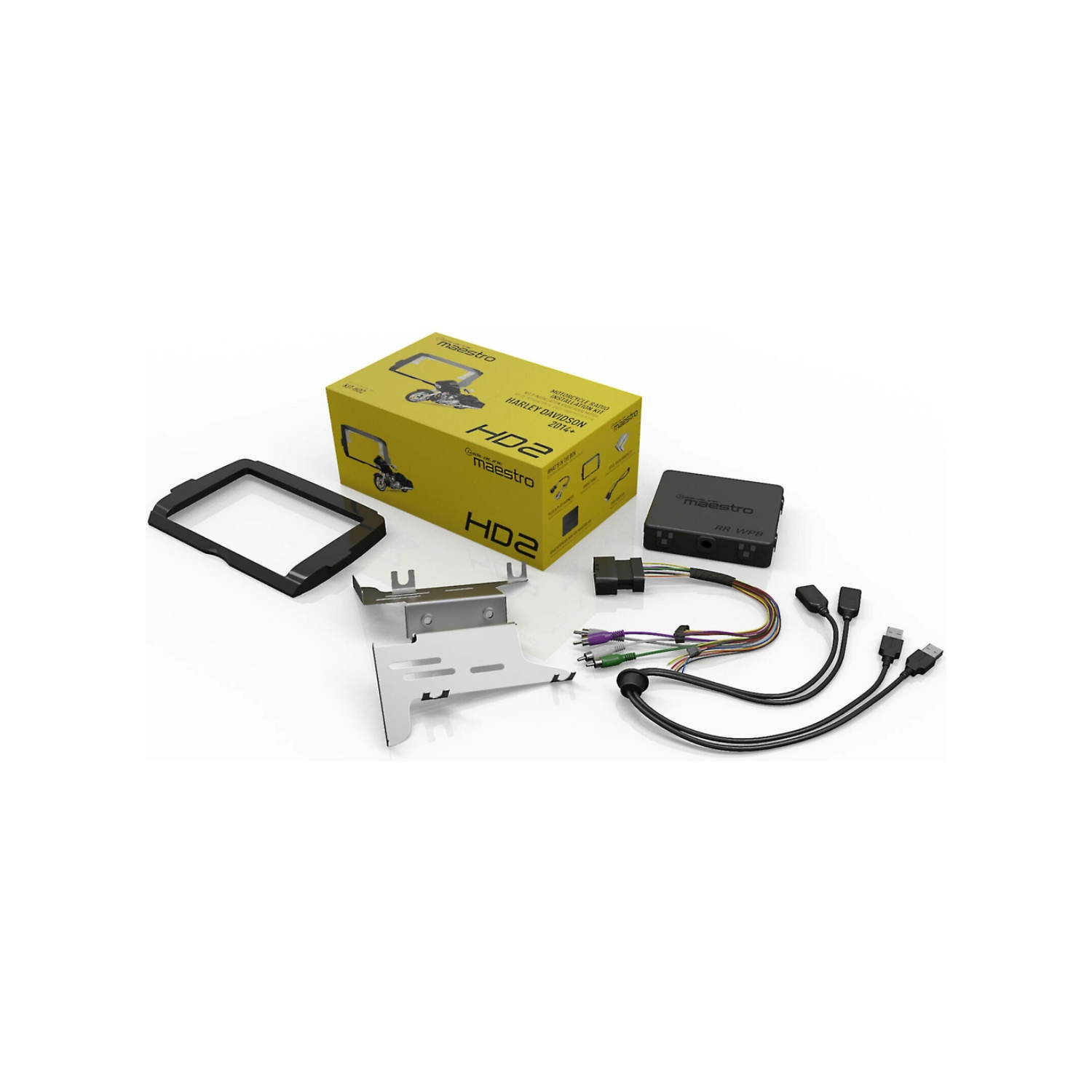 IDatalink – Kit de tableau de bord HD2 2-DIN et commandes pour guidon pour Harley 2014-22