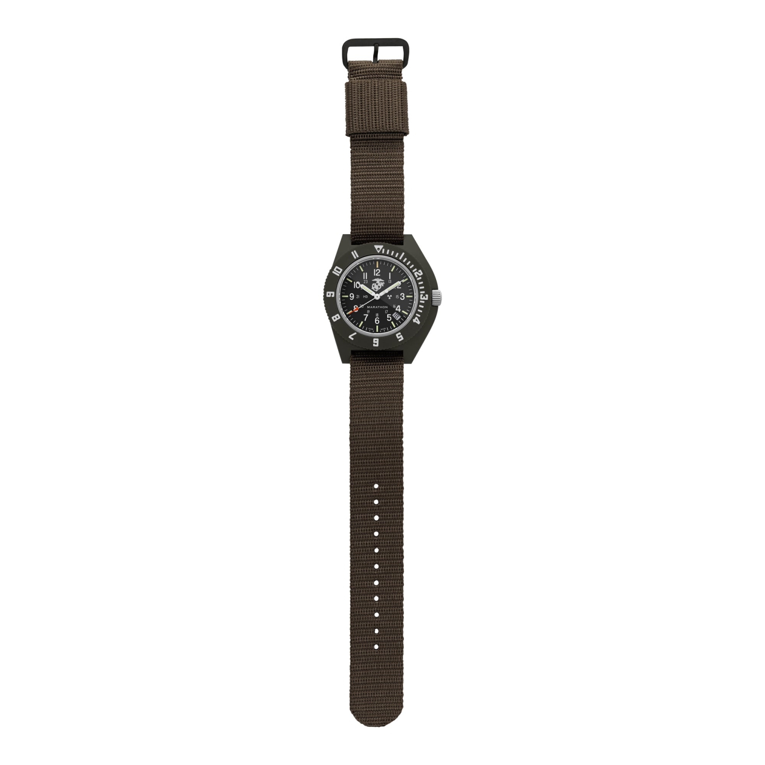 MARATHON- Official USMC Sage Green Pilot's Navigator with Date on Ballistic Nylon Strap 41mm