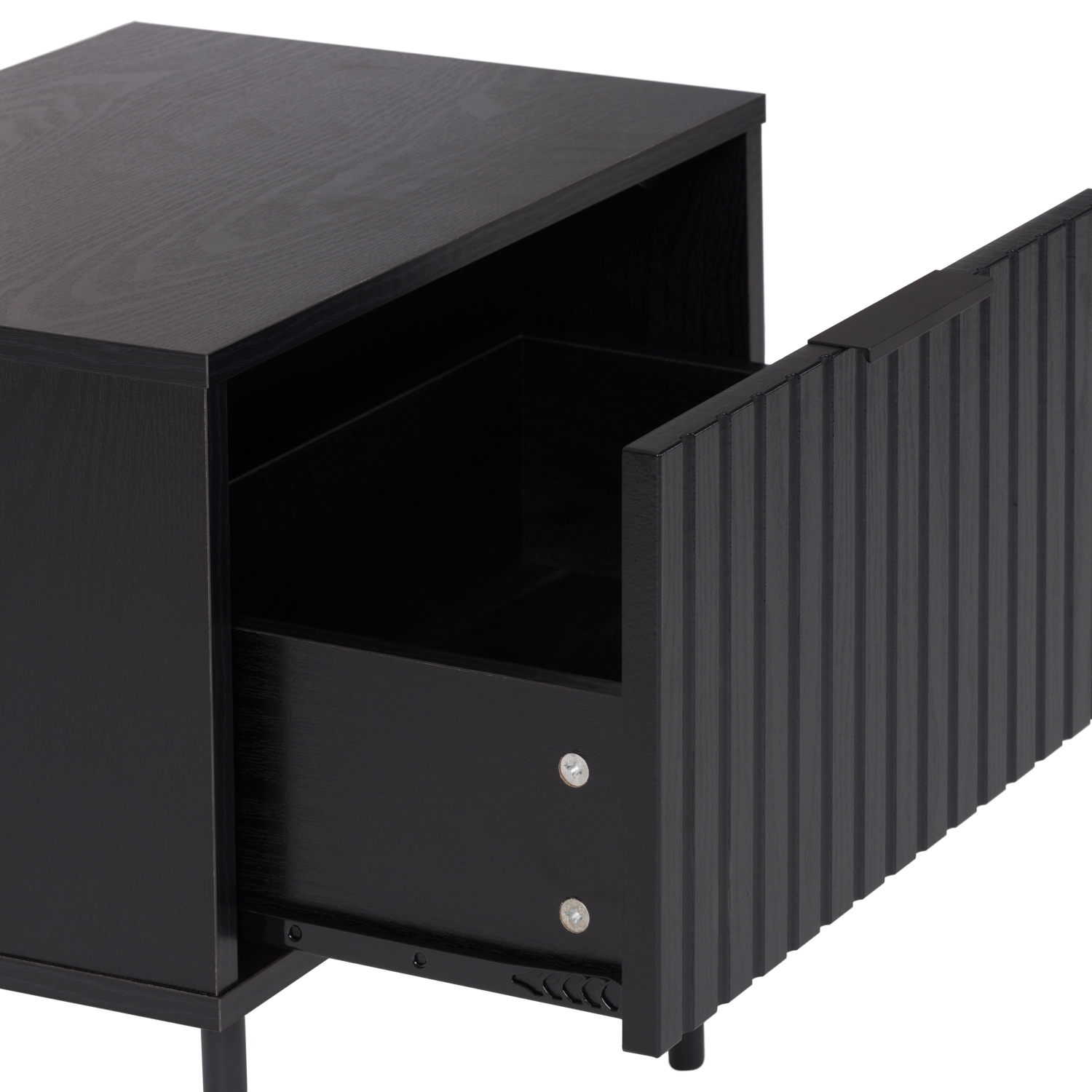 Table d'appoint noire cannelée Leander d'Amber & Emily