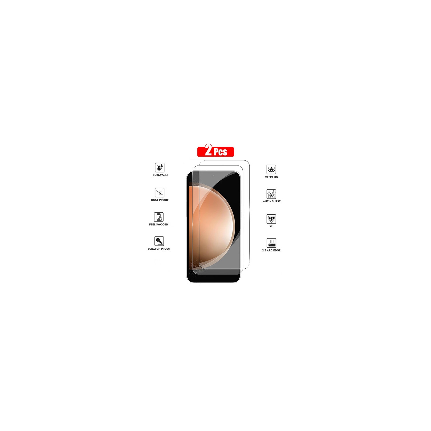 Verre trempé de XCRS avec écran tactile précis, protecteur d'écran pour  Galaxy S23 FE 5G de Samsung [paquet de 2]