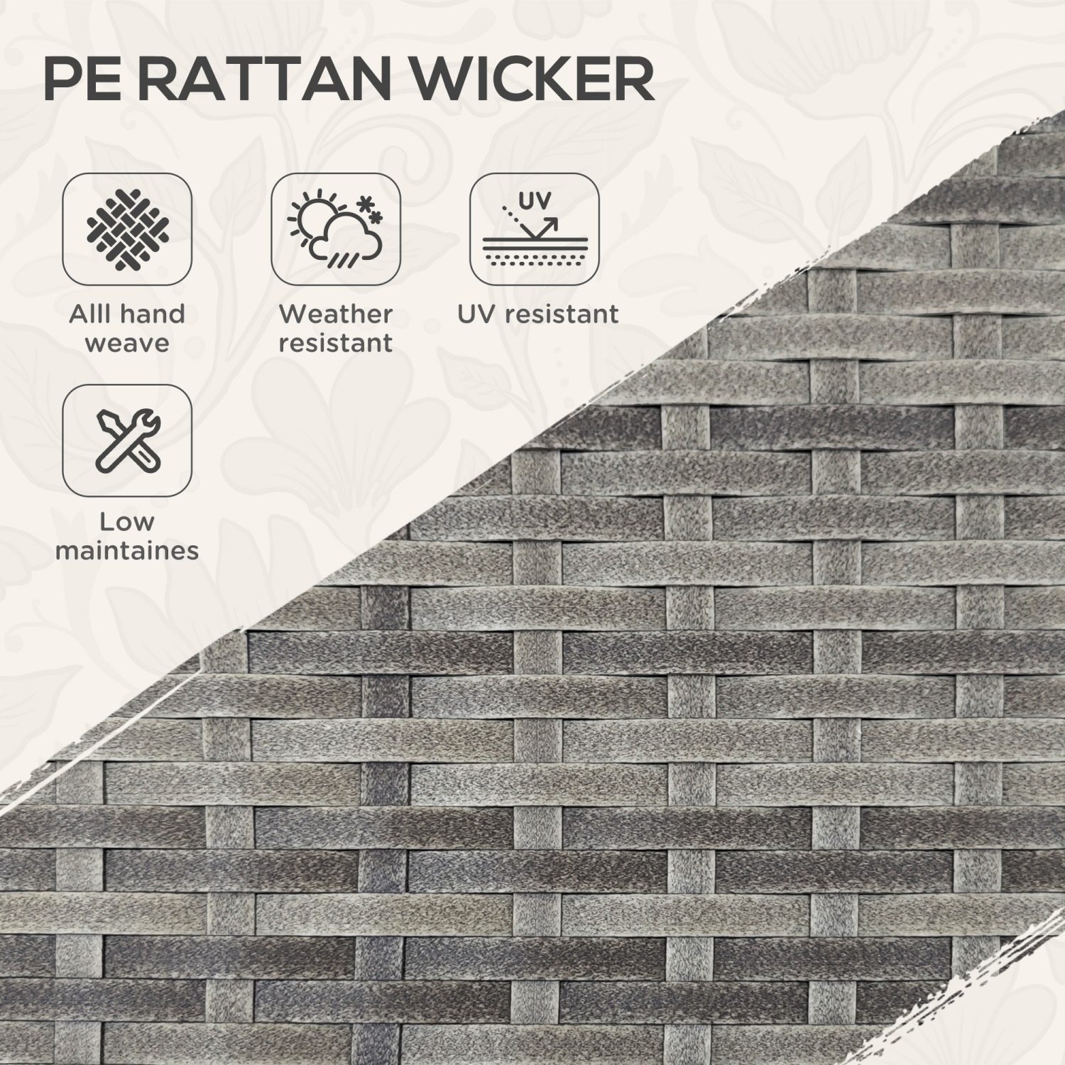 Outsunny Patio PE Wicker Garden Serving Cart with 2-Tier Shelf, Outdoor Wheeled Rattan Food Cart with Drawer, Handles, for Poolside, Garden, Mixed