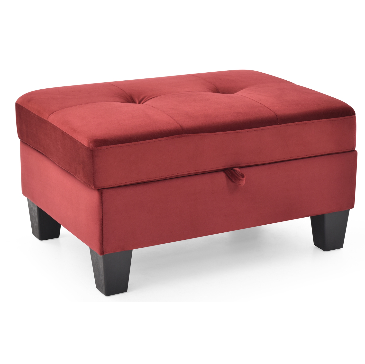 Monaco Burgundy Tufted Storage Ottoman