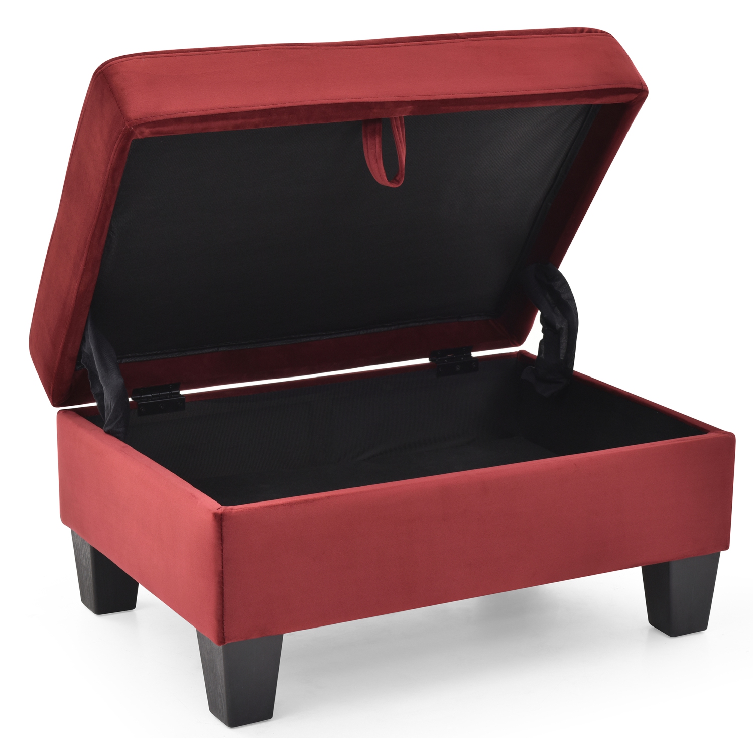 Monaco Burgundy Tufted Storage Ottoman