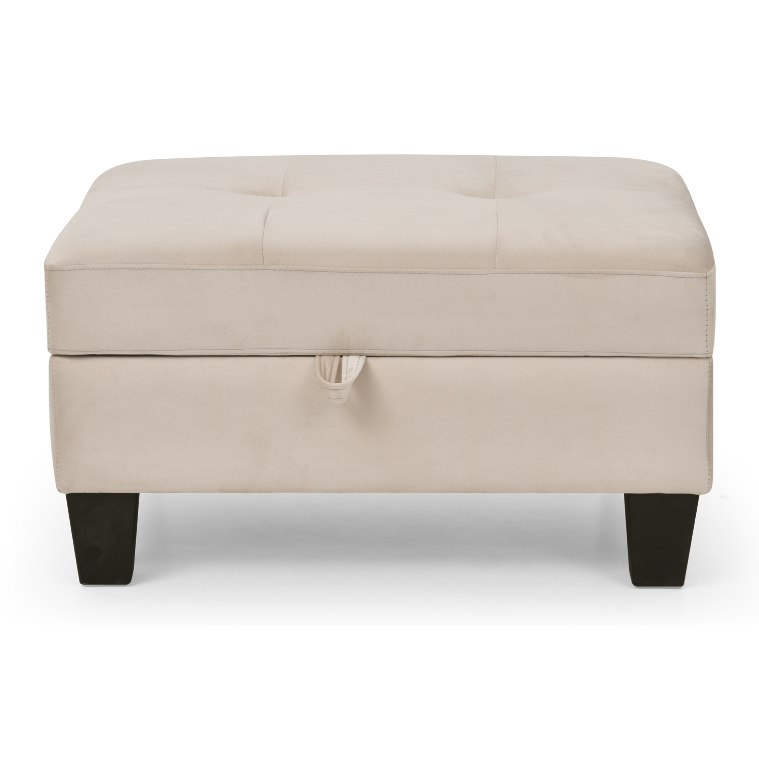 Monaco Beige Tufted Storage Ottoman