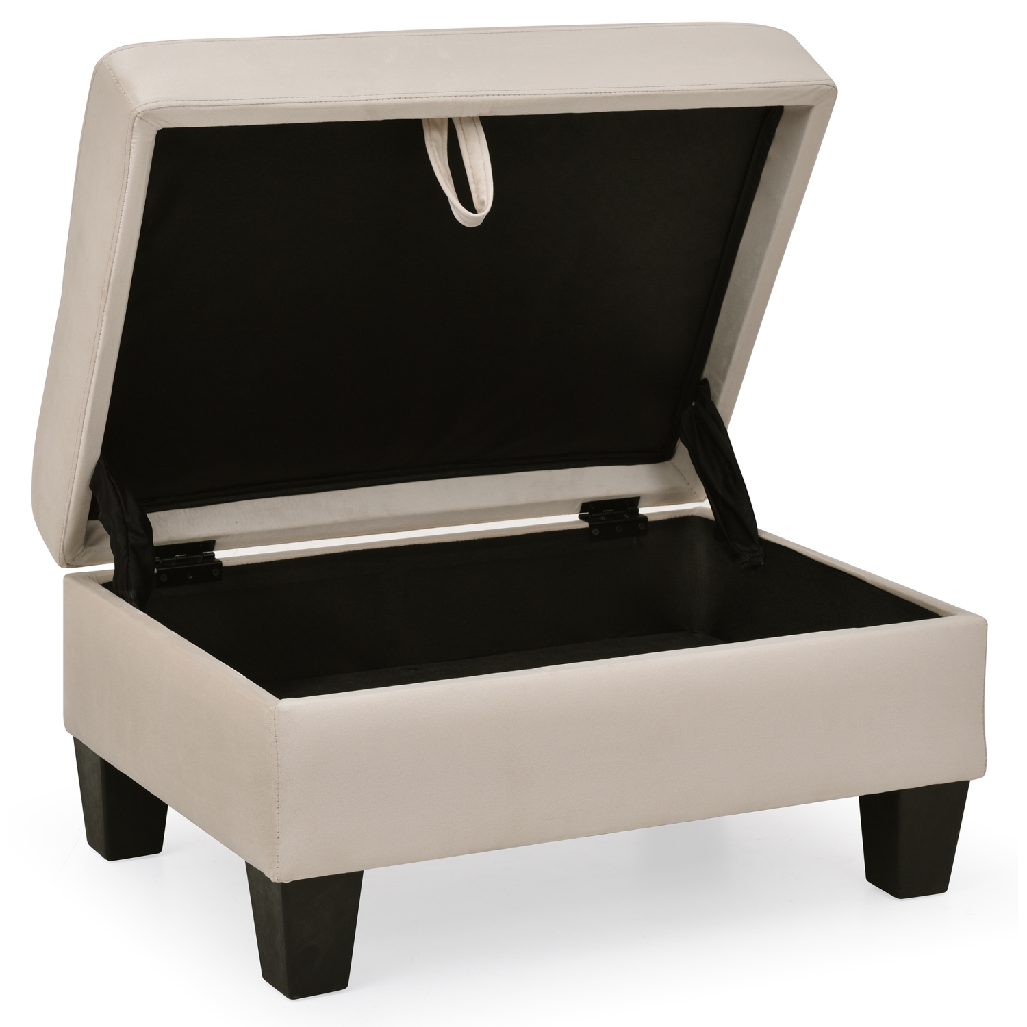 Monaco Beige Tufted Storage Ottoman
