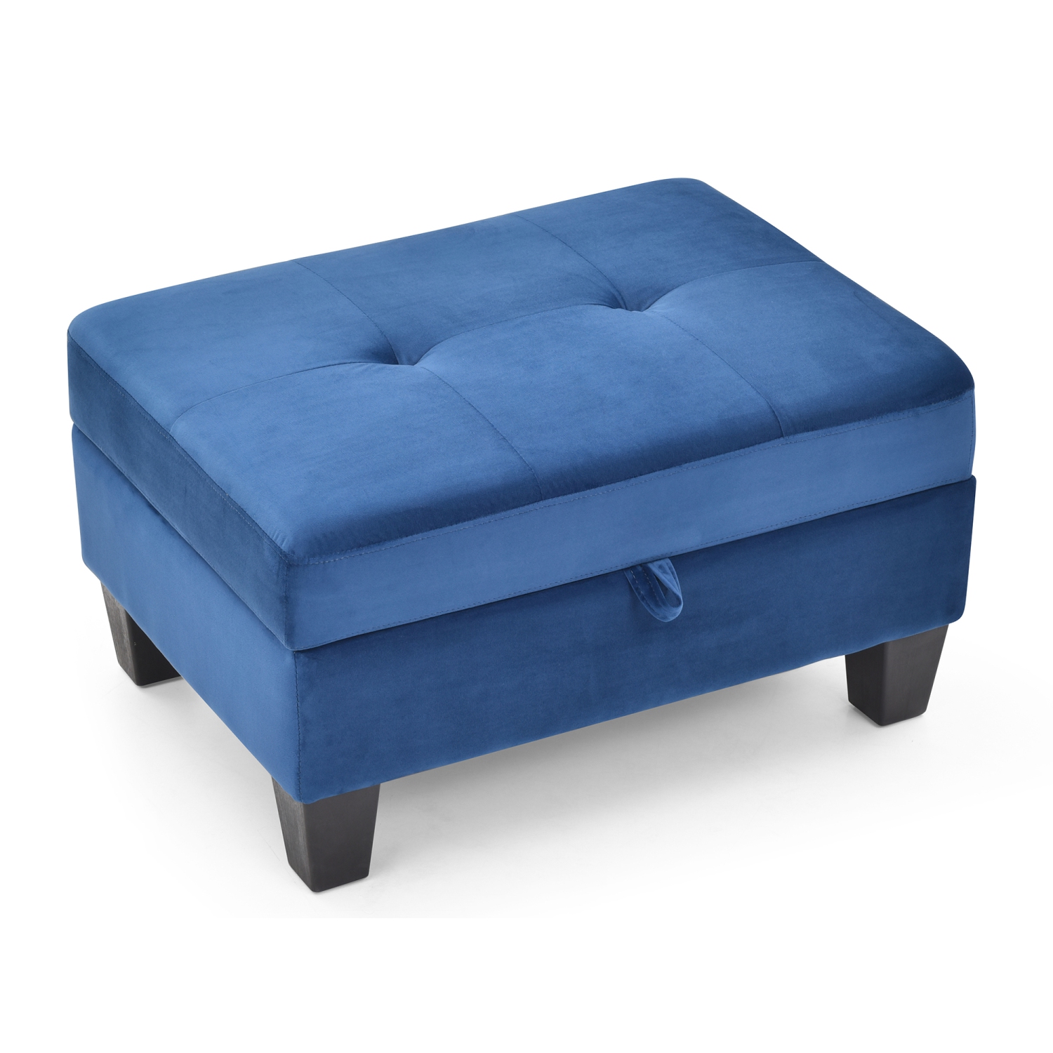 Monaco Navy Blue Tufted Storage Ottoman
