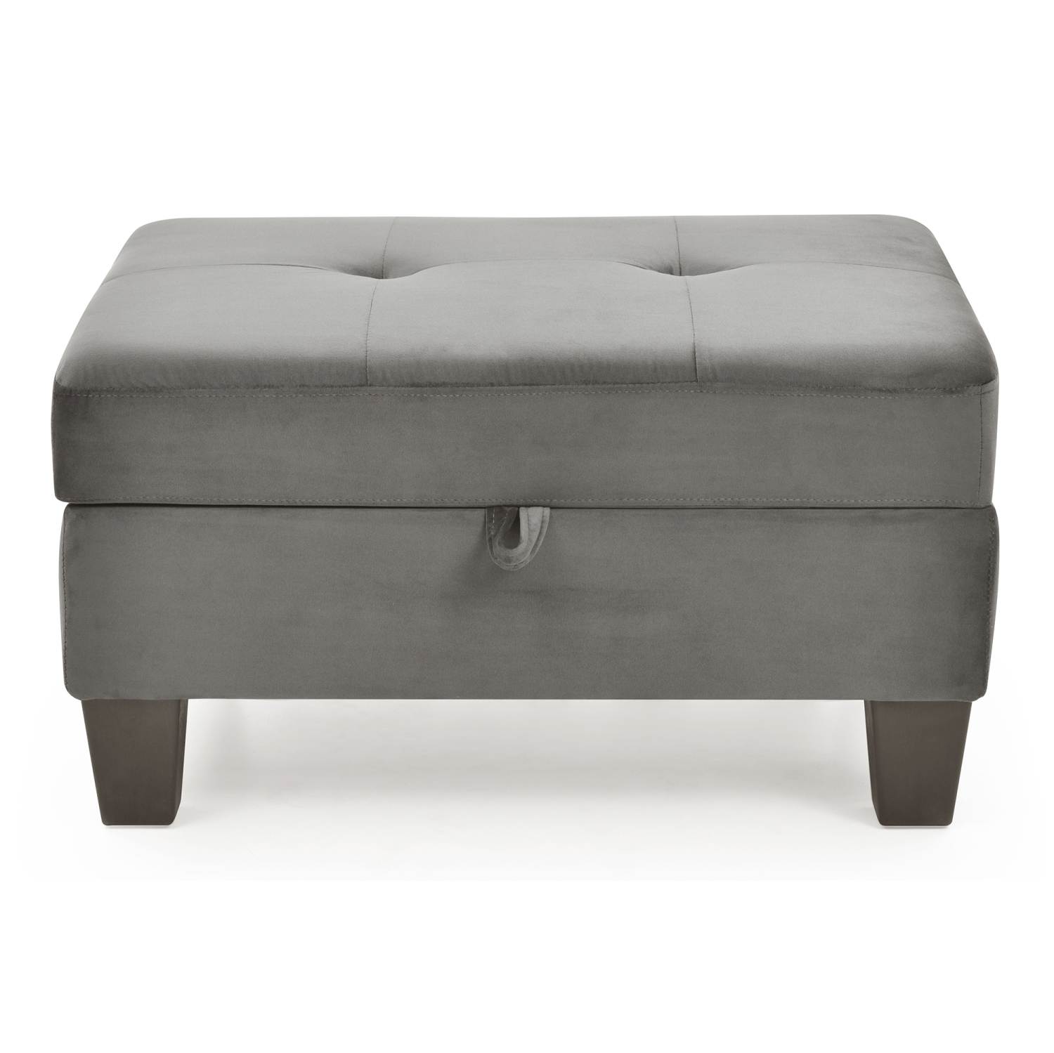 Monaco Gray Tufted Storage Ottoman