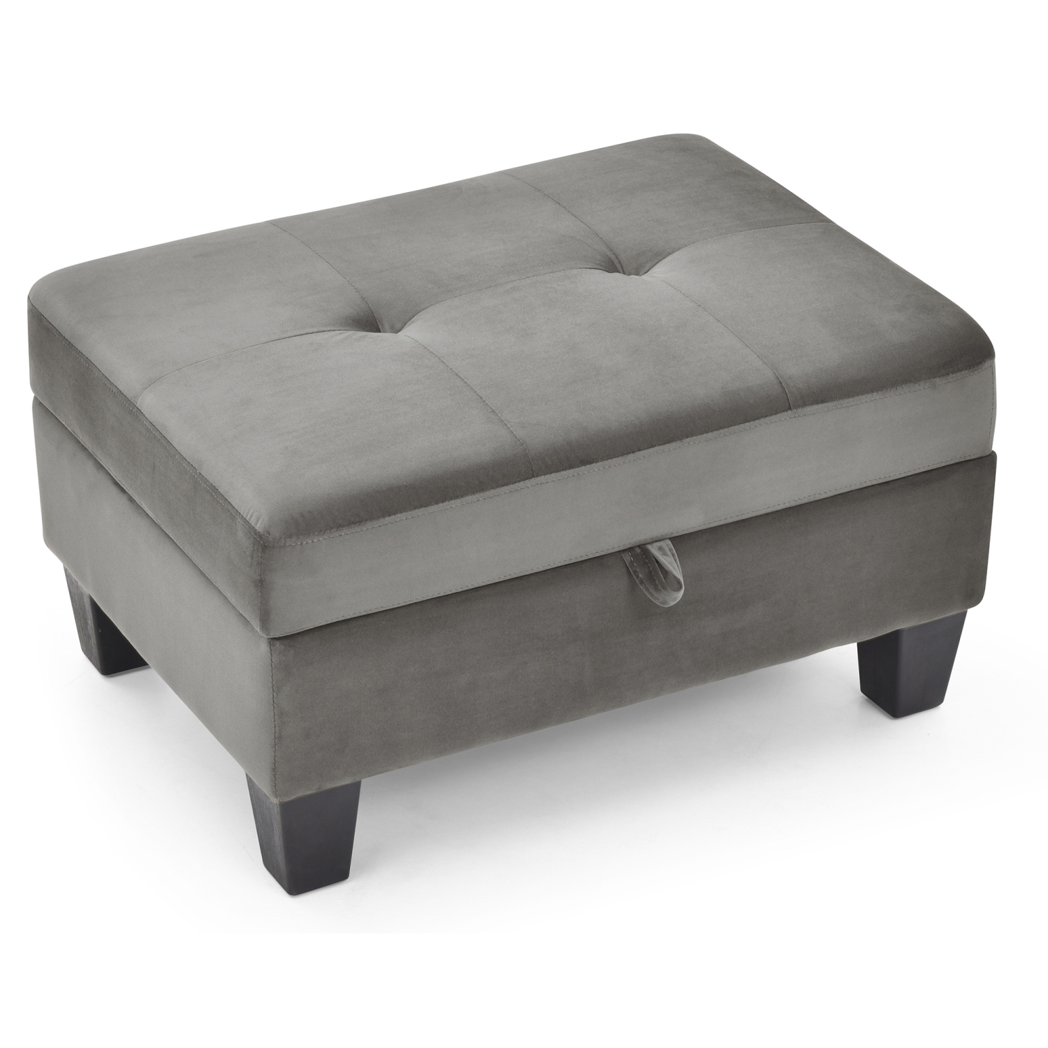 Monaco Gray Tufted Storage Ottoman