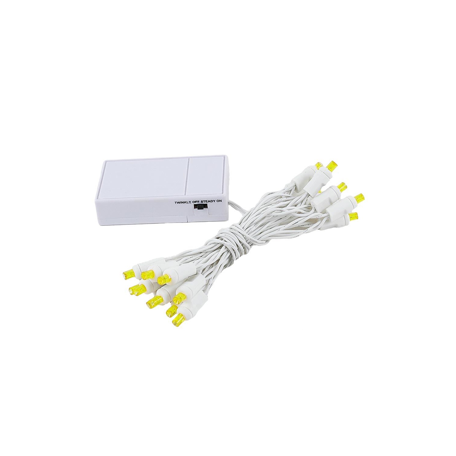 Novelty Lights Battery Operated LED Mini Lights 8 Feet, 20 Count Fairy Lights on White Wire, On/Off & Flashing Modes, Indoor/Outdoor Use, 3x AA