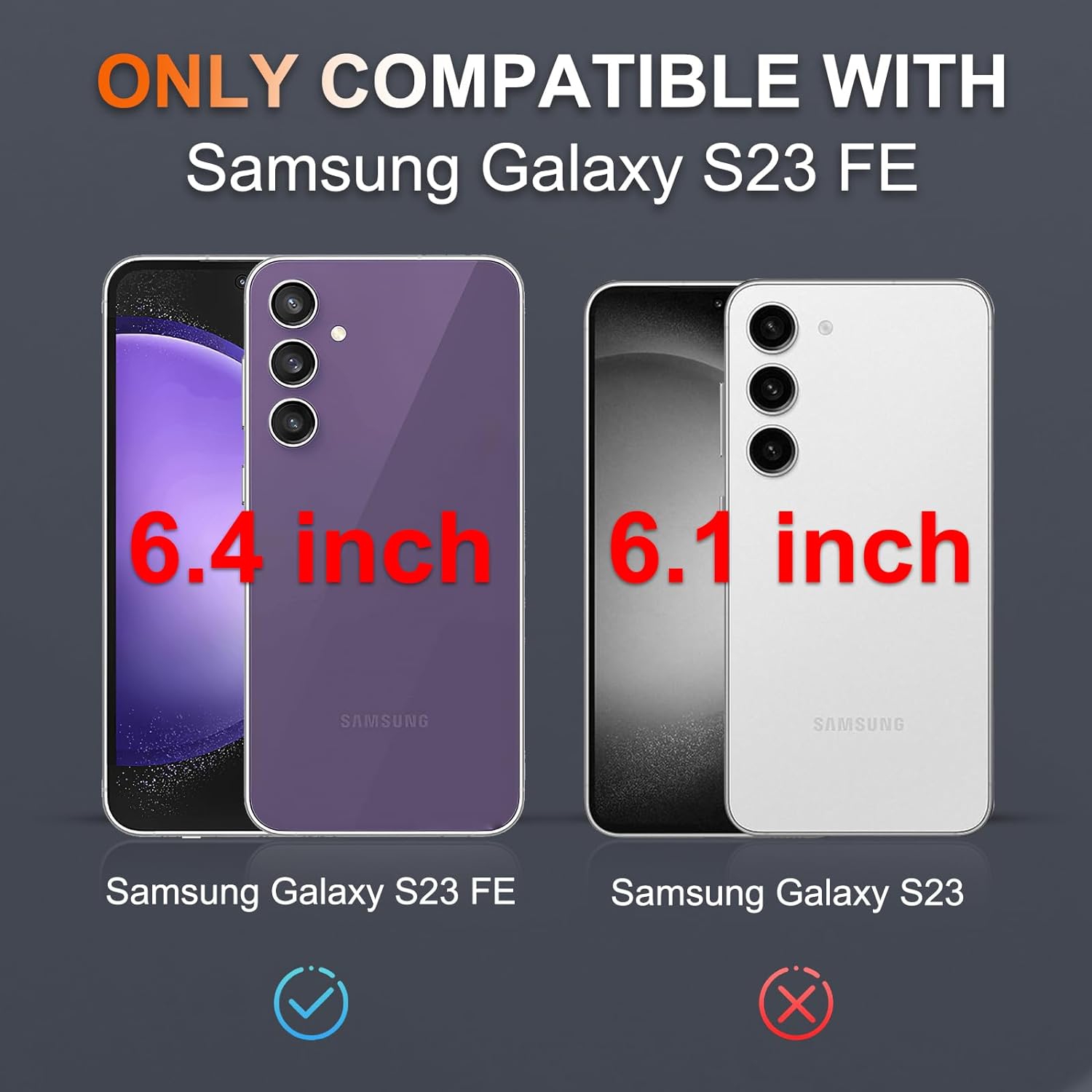 XCRS Dual Layered Comm PC + TPU Cover, Heavy Duty, Tuff, Drop Tested Protection Case for Samsung Galaxy S23 FE 5G 2023