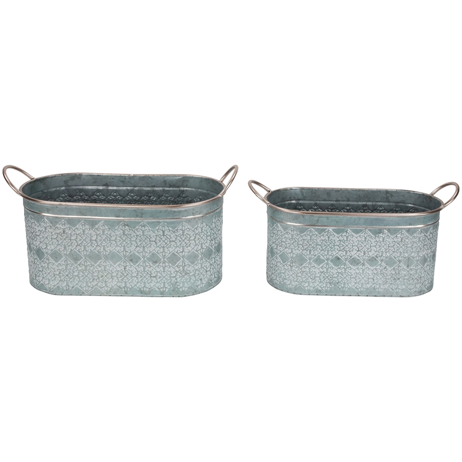 Bacs de rangement en métal avec poignées - 19,25 po - Ensemble de 2